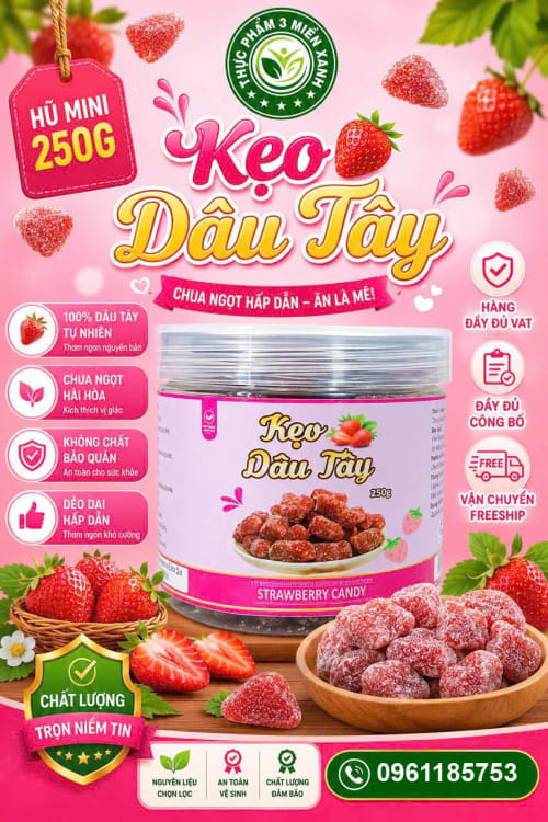 Kẹo dâu tây (hộp 250g)