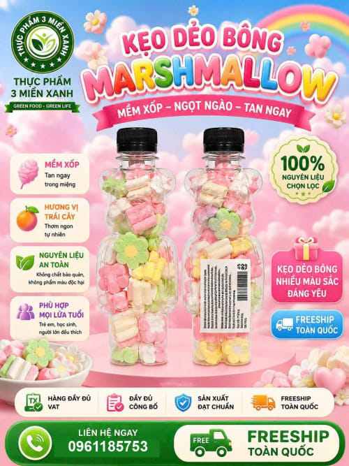 Kẹo dẻo bông marshmallow (hộp 70g)