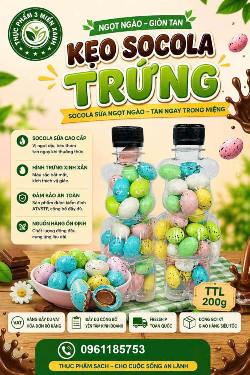 Kẹo socola trứng (hộp 200g)