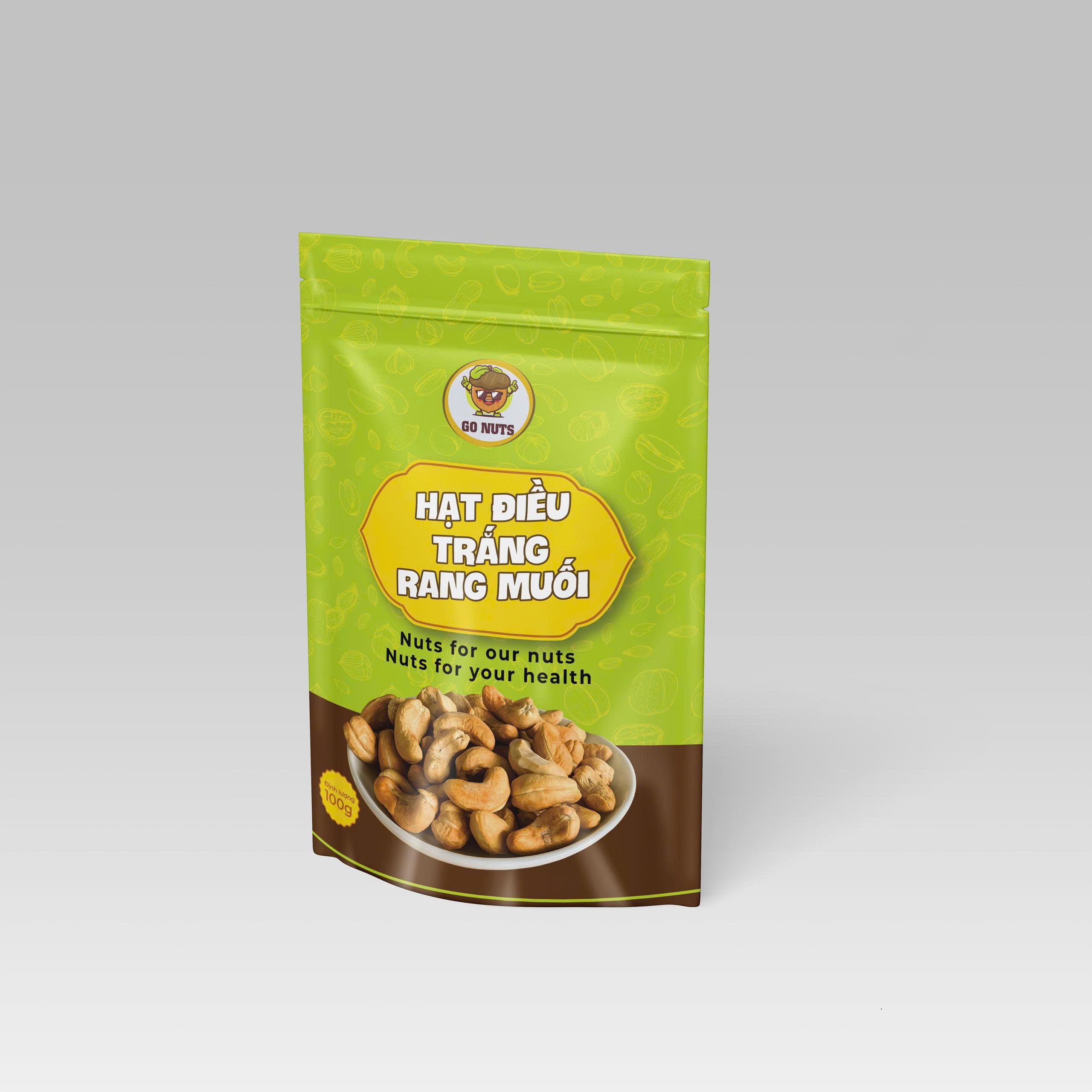 Hạt điều trắng rang muối - Túi zip 100g