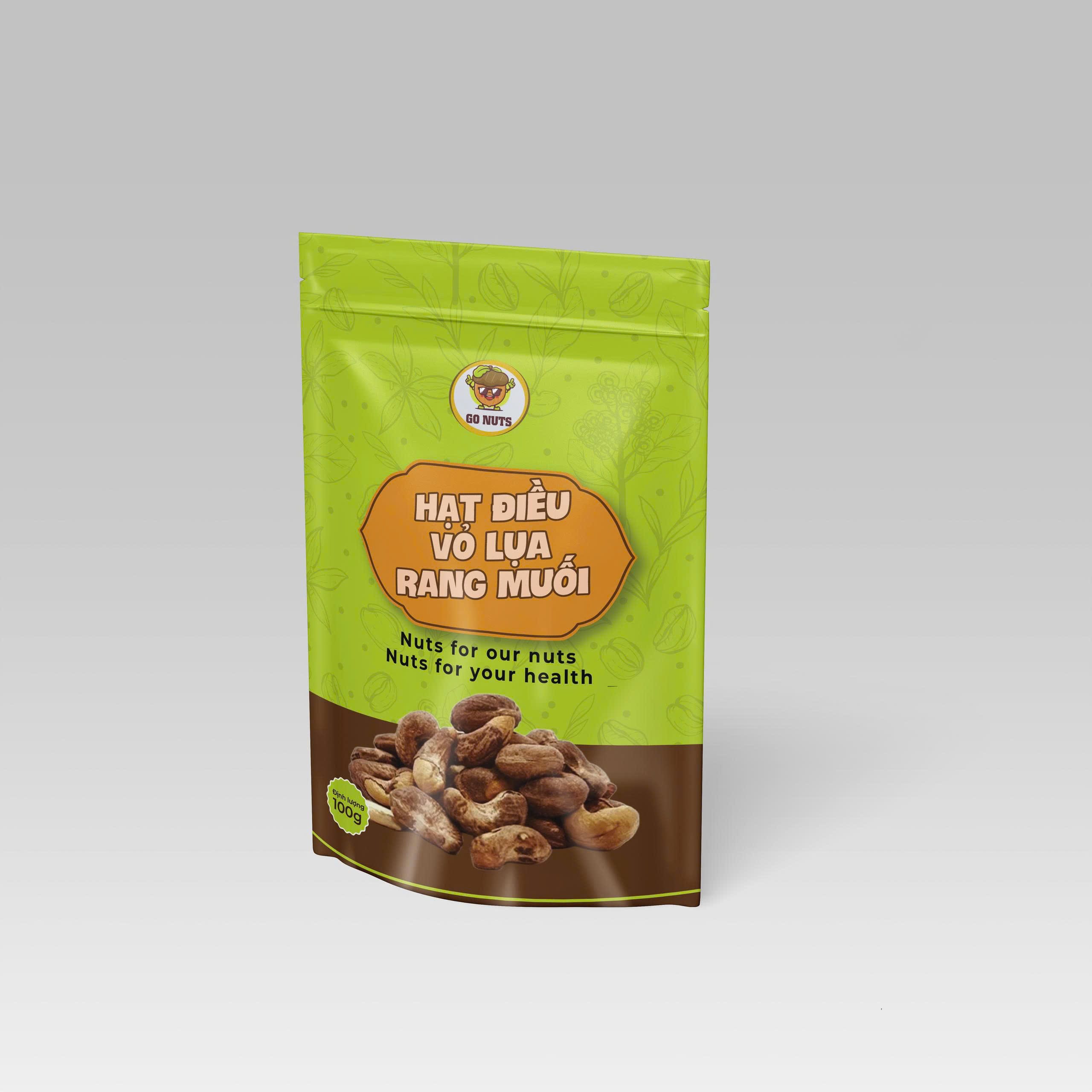 Hạt điều vỏ lụa rang muối - Túi zip 100g