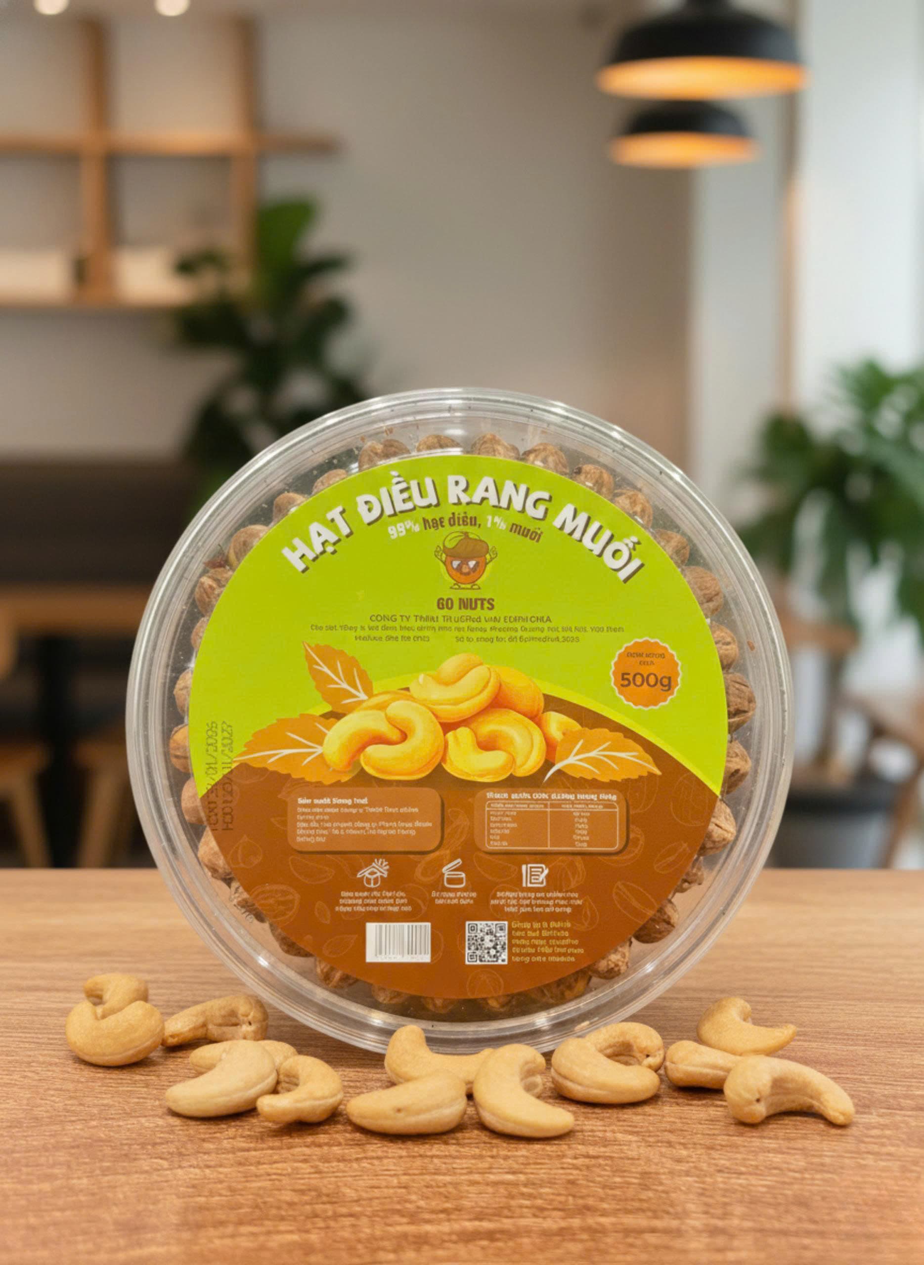 Hạt điều vỏ lụa rang muối - Hộp 500g