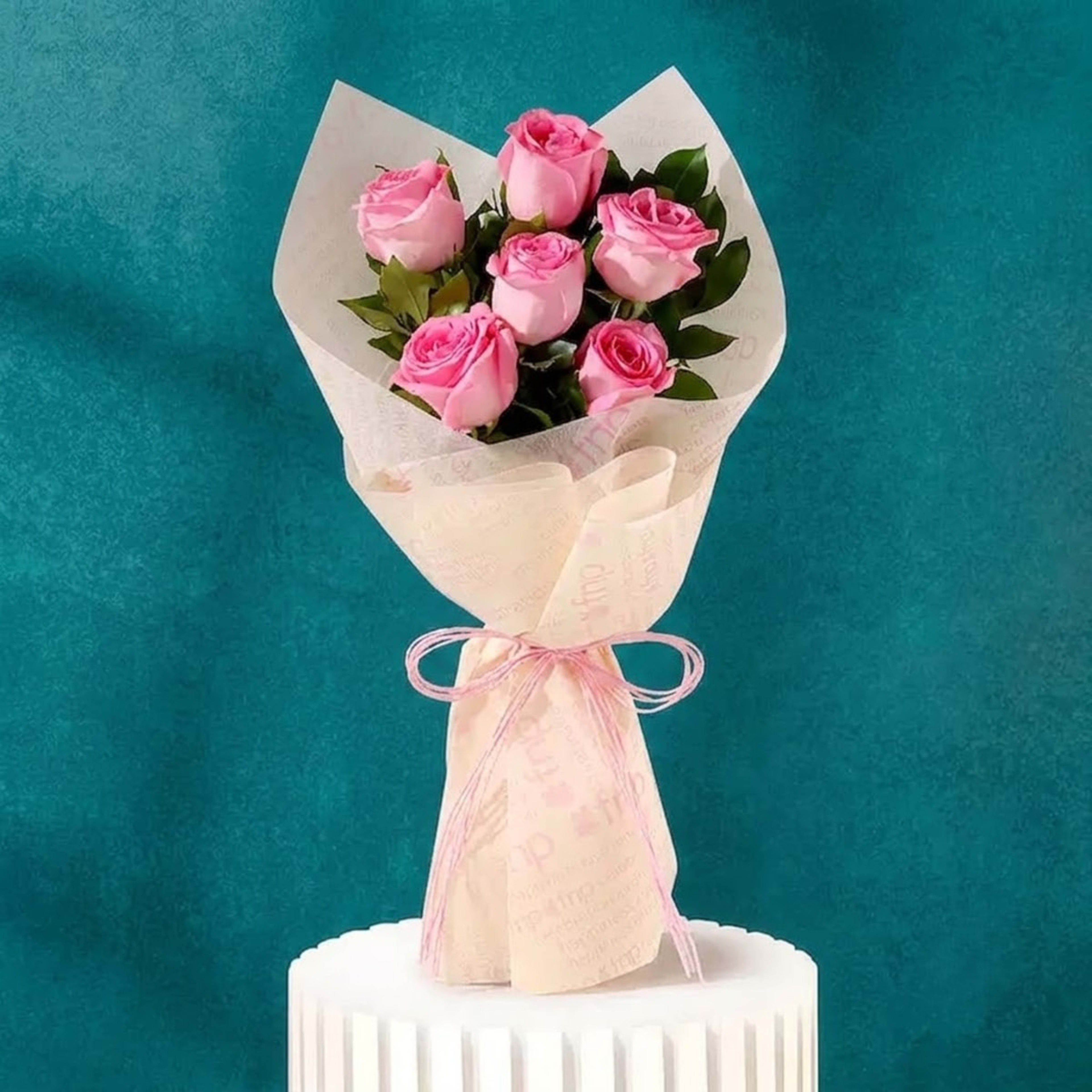 Fresh 6 Pink Roses Bouquet