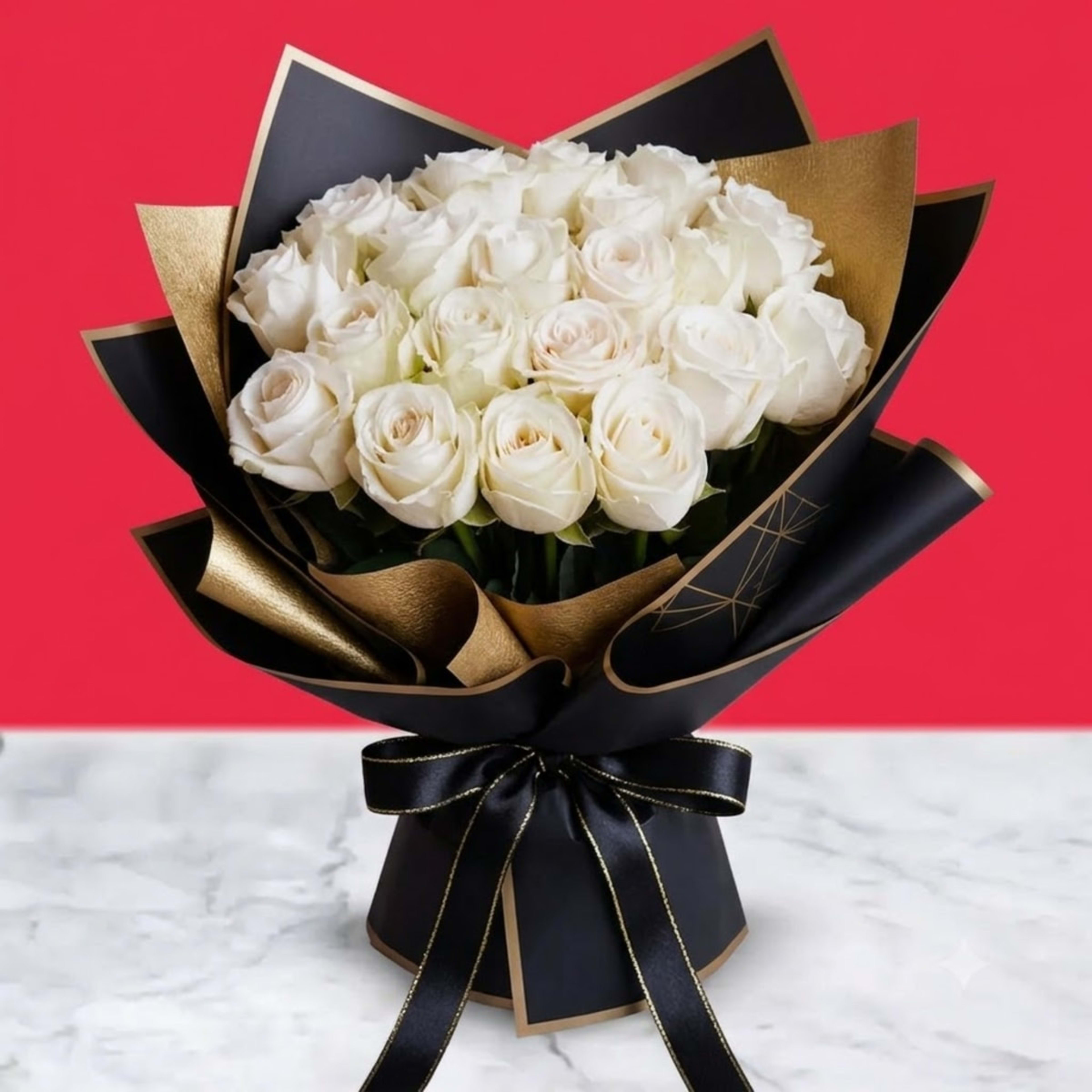 Fresh 20 White Roses Bouquet