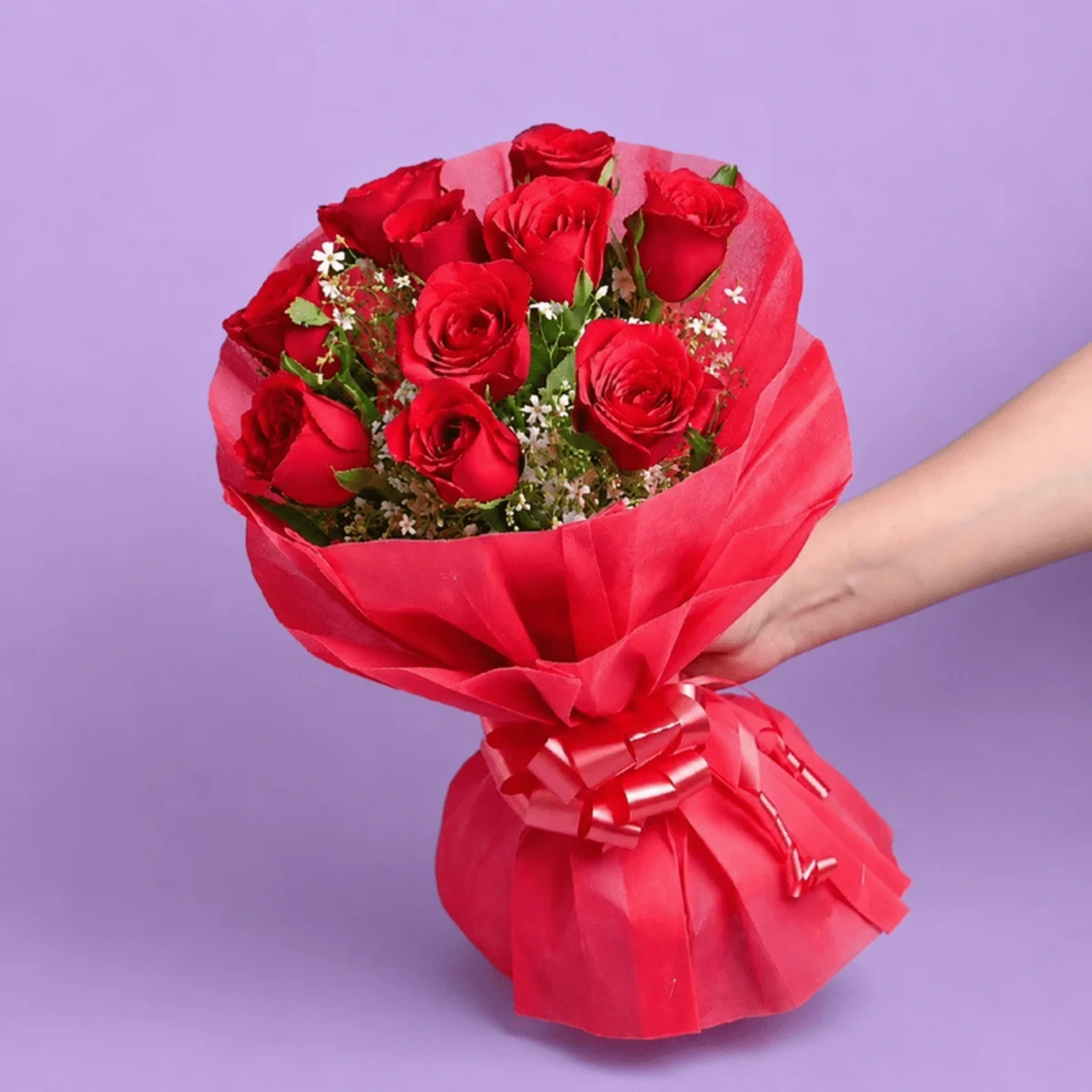 Fresh 12 Red Roses Bouquet
