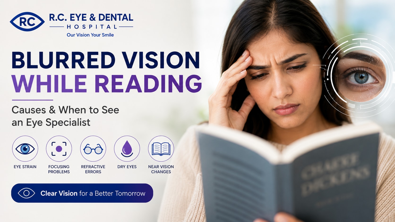 Blurred Vision While Reading: Causes & When to See an Eye Specialist
