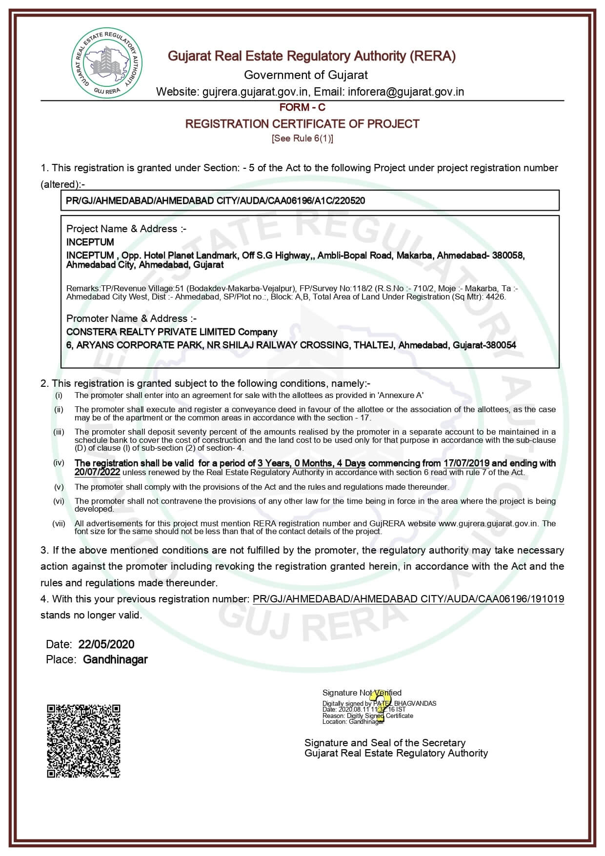 RERA Certificate