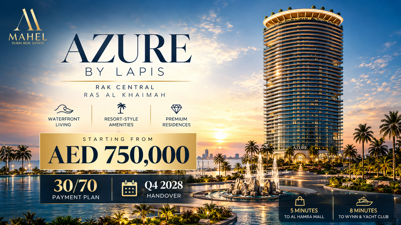 Azure by Lapis RAK Central | Waterfront Property Near Al Marjan Island
