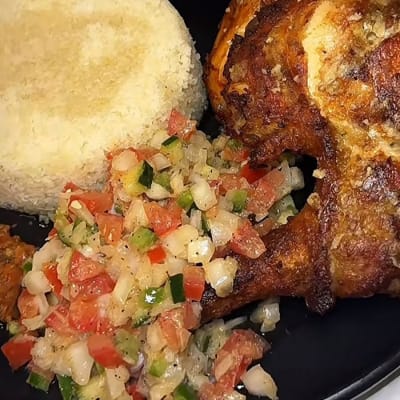 Attiéké + Poulet frit
