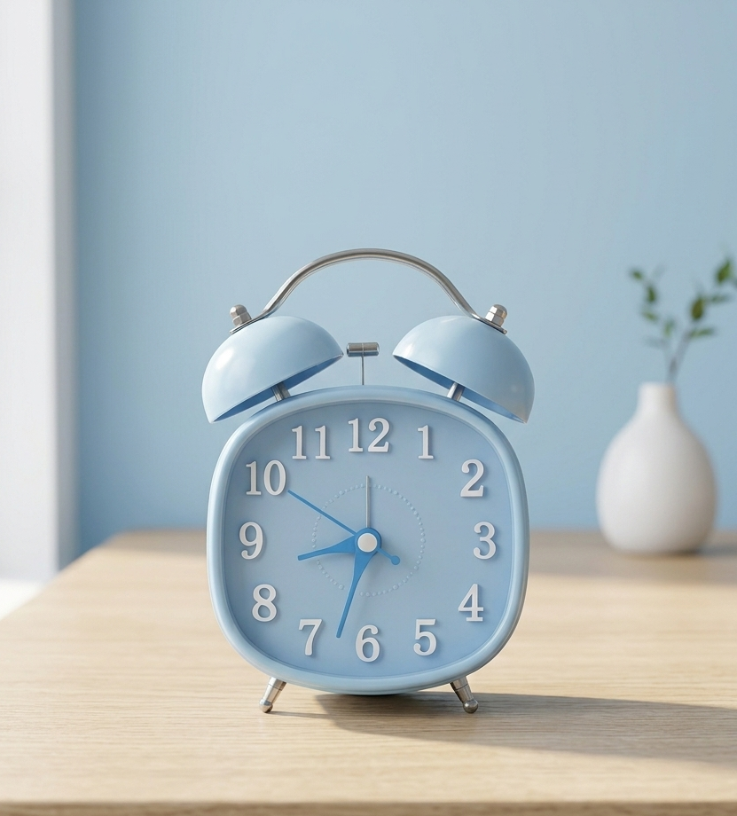 Sky Blue Vintage Twin Bell Alarm Clock-1