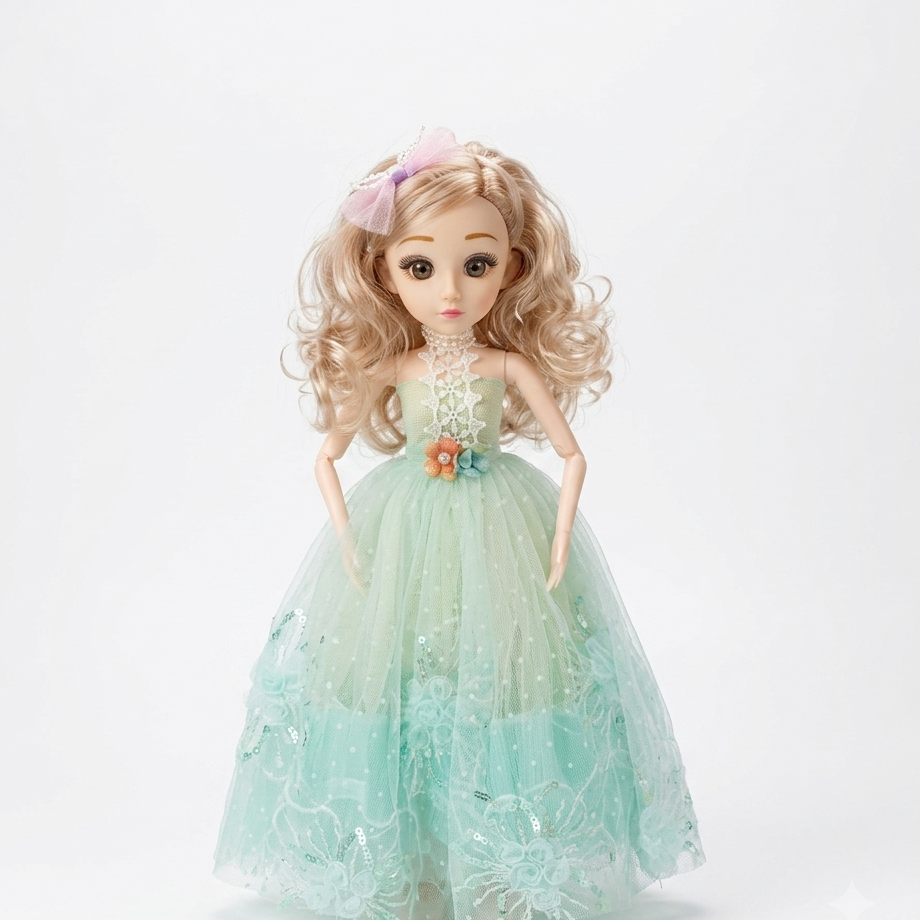 Manku Princess Fashion Doll – Mint Green Party Dress