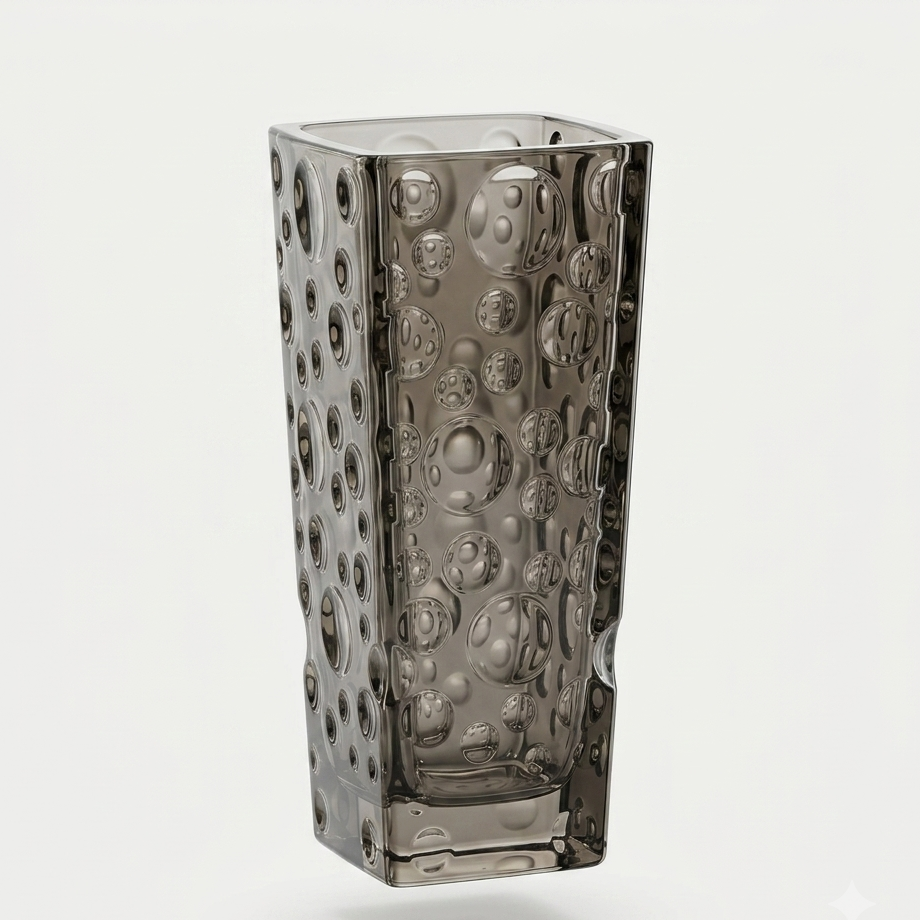 Smoked Crystal Glass Decorative Vase