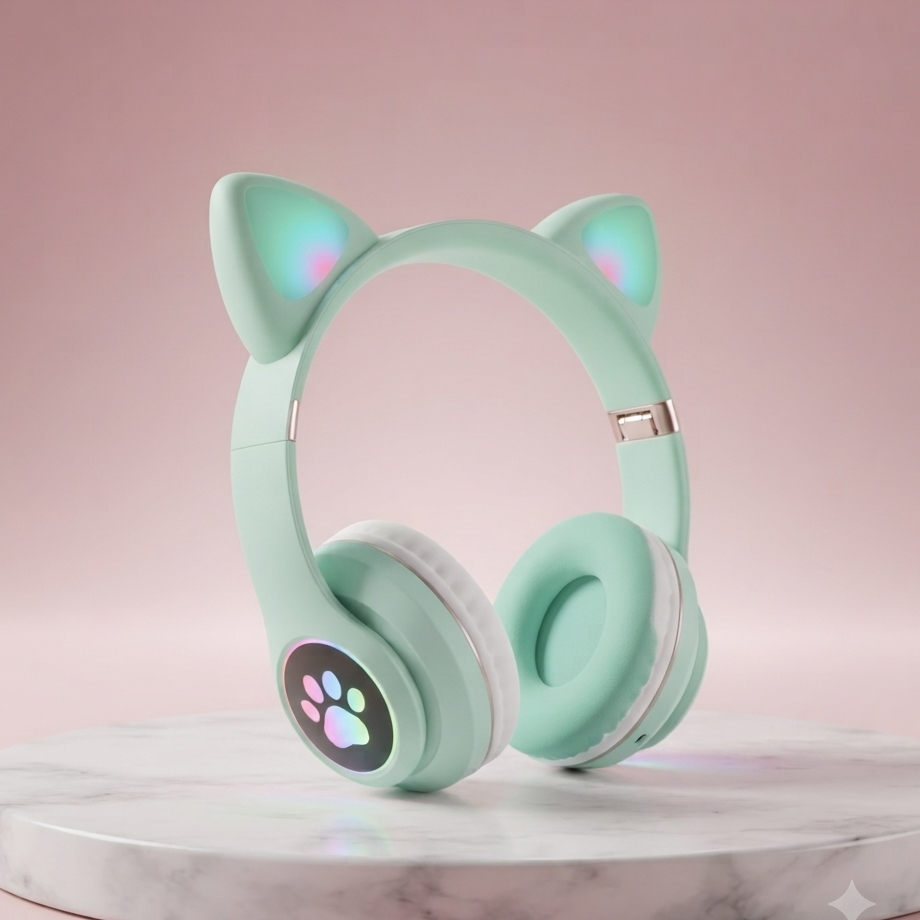 Cat Ear RGB Wireless Bluetooth Headphones STN-28 (Pink)