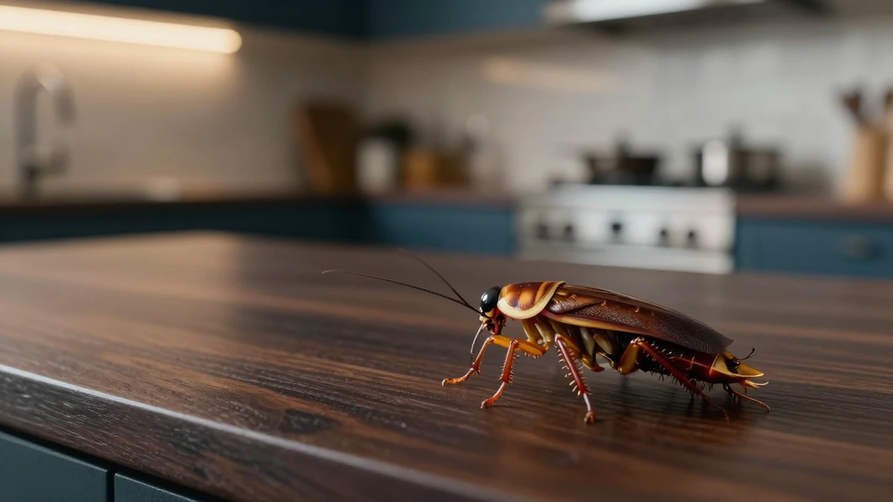 Cockroach on a kitchen surface in a Sydney home