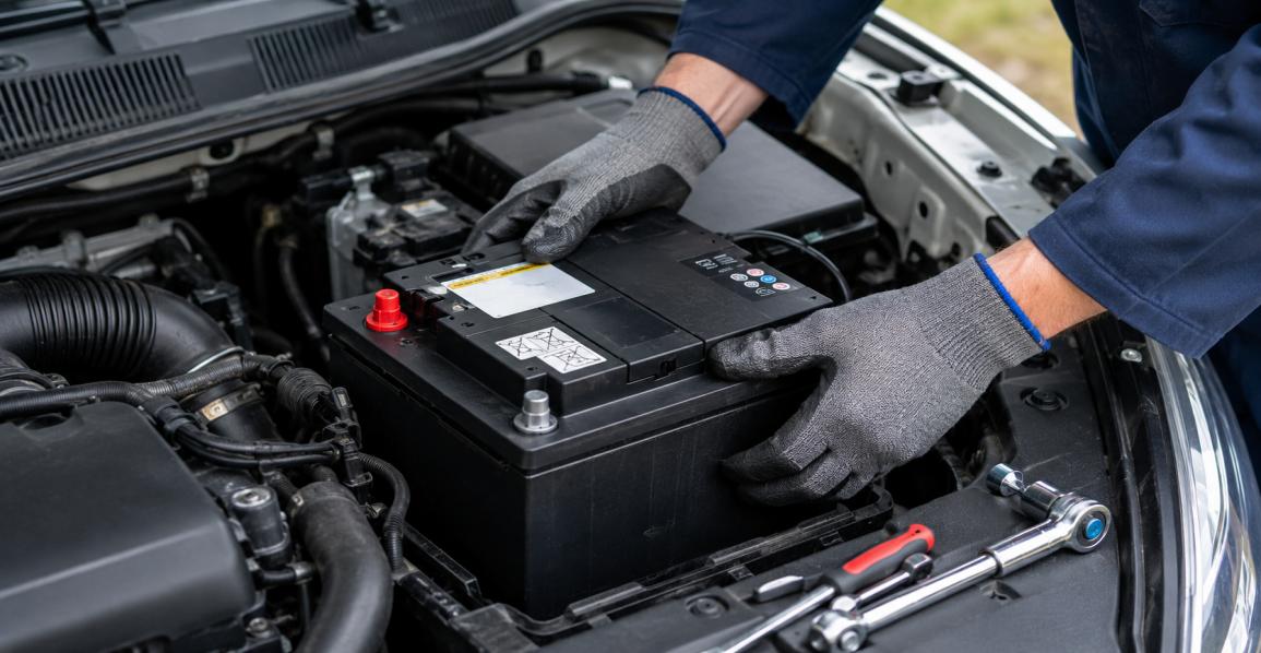 Mobile technician installing and testing a replacement car battery in Melbourne West