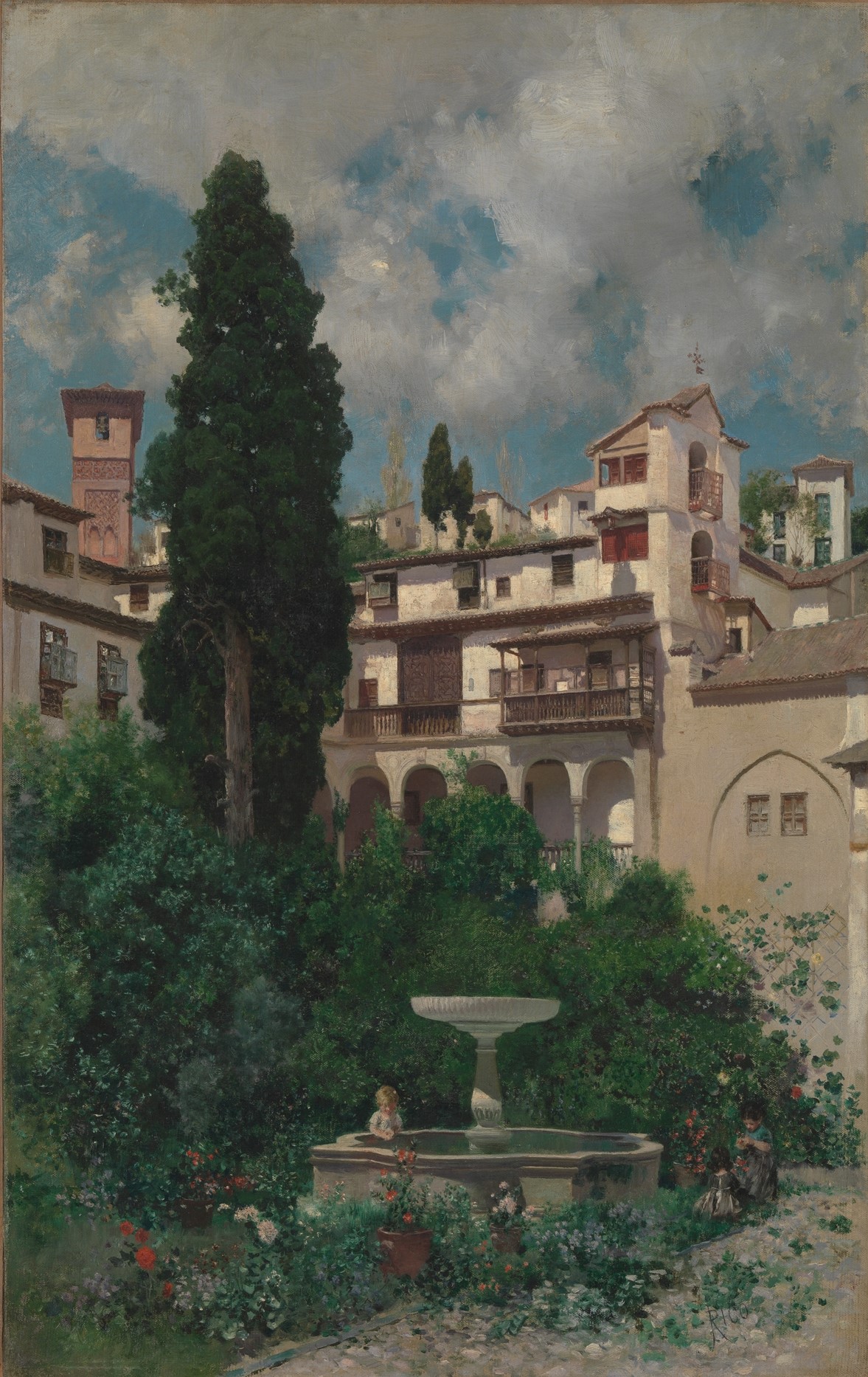 A3 Art Print titled A Spanish Garden by Martin Rico y Ortega for room decor