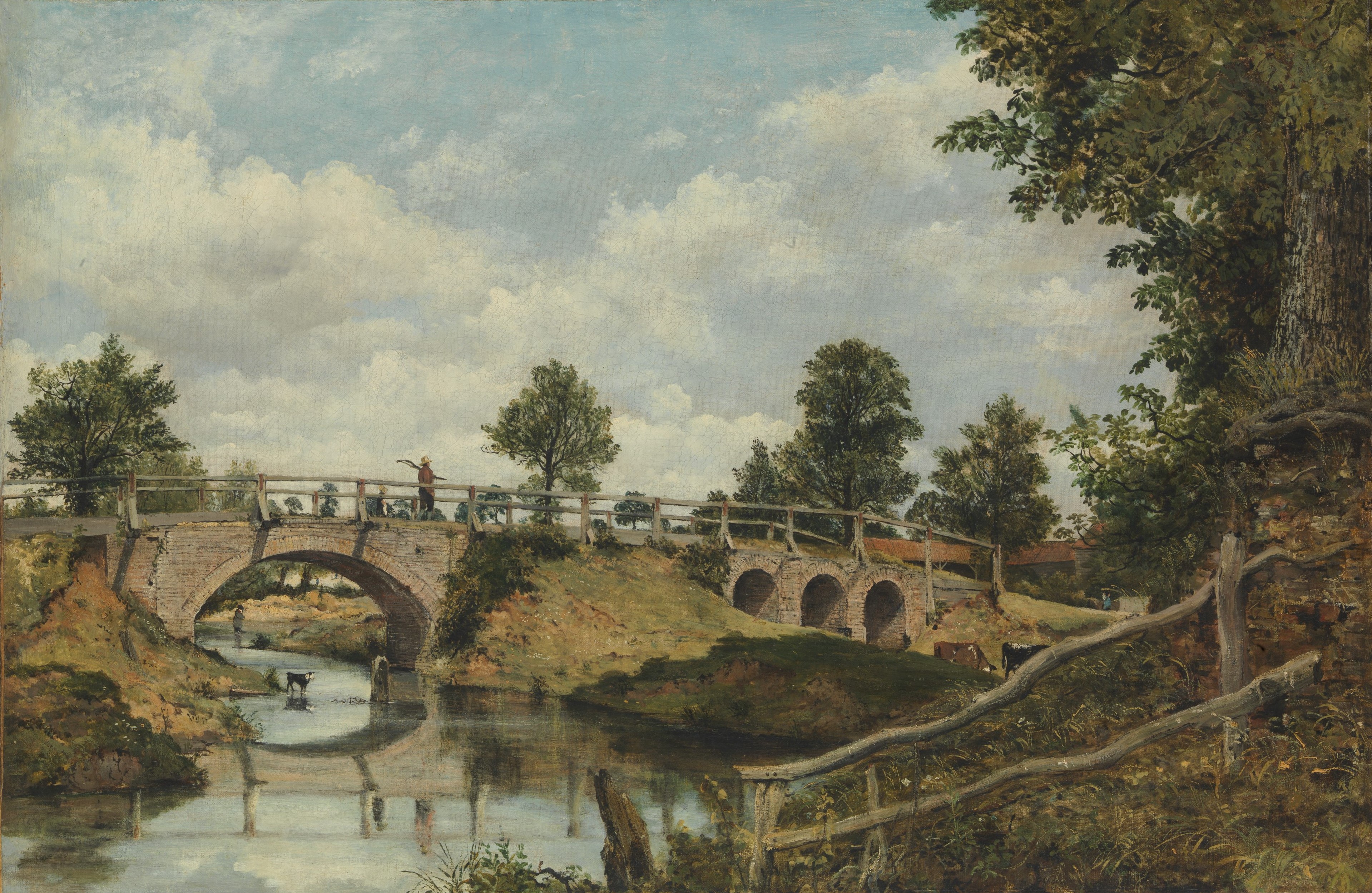 A3 Art Print titled An Old Bridge at Hendon, Middlesex by Frederick Waters Watts for room decor