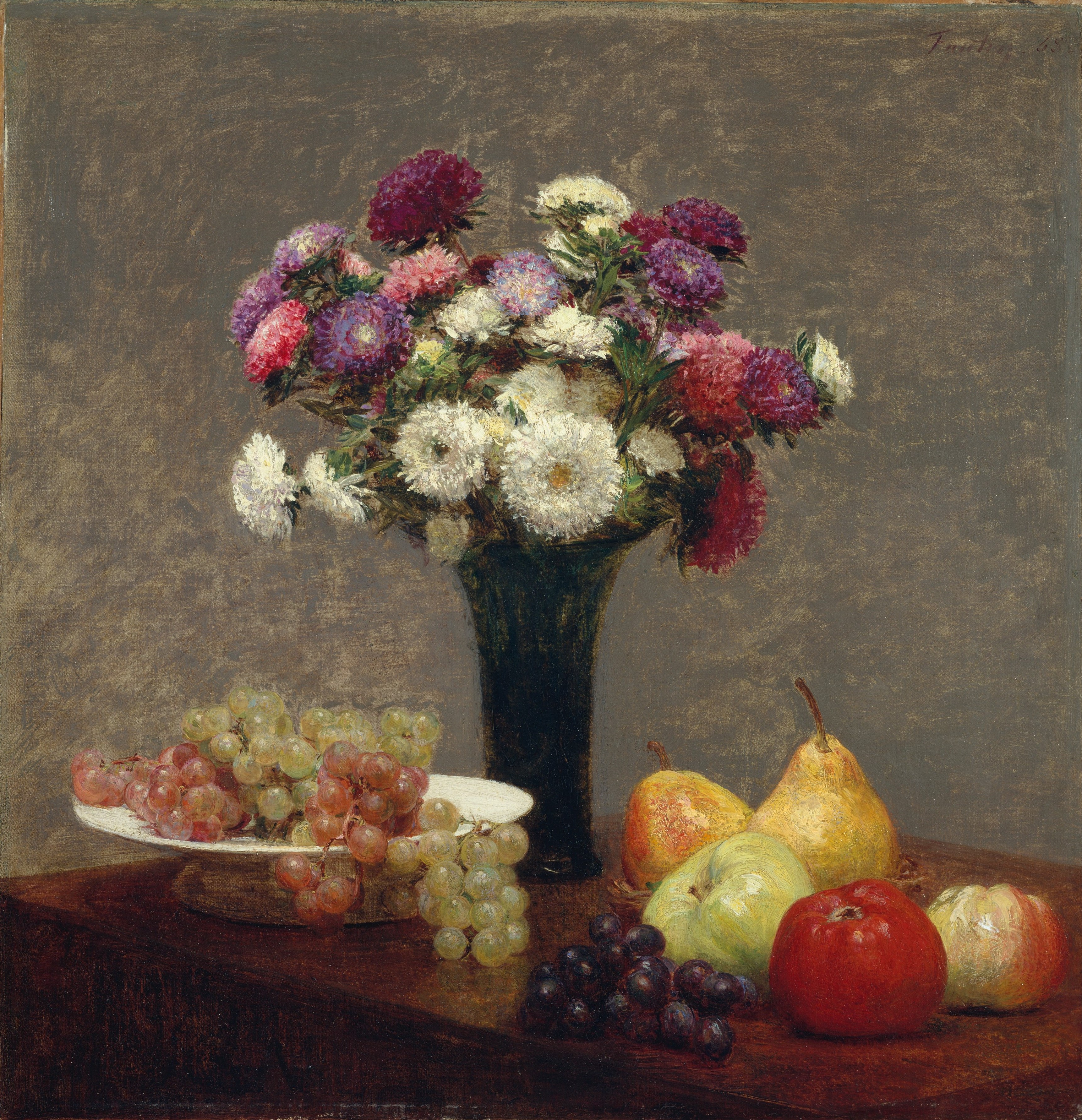 A3 Art Print titled Asters and Fruit on a Table by Henri Fantin Latour for room decor