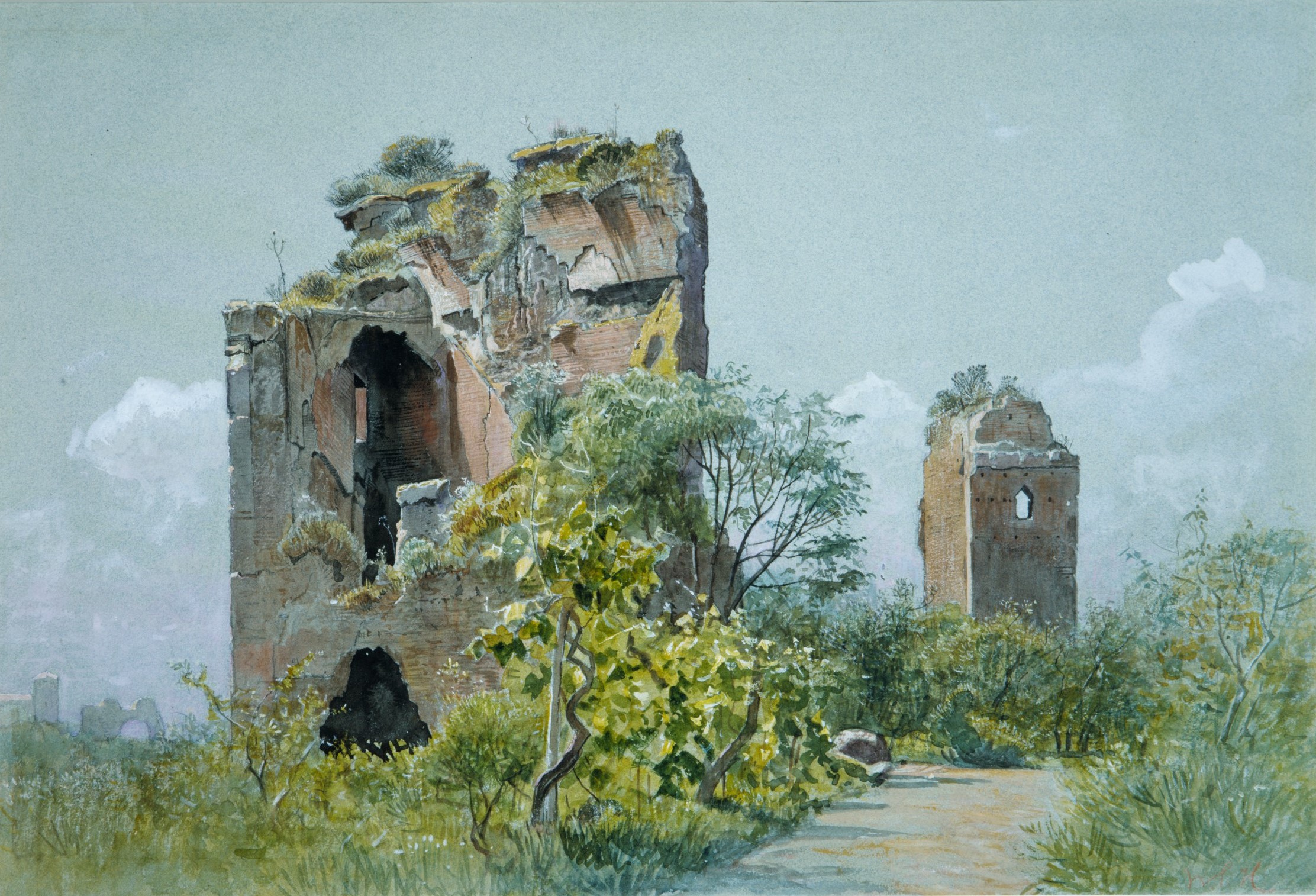 A3 Art Print titled Baths of Trajan by William Stanley Haseltine for room decor