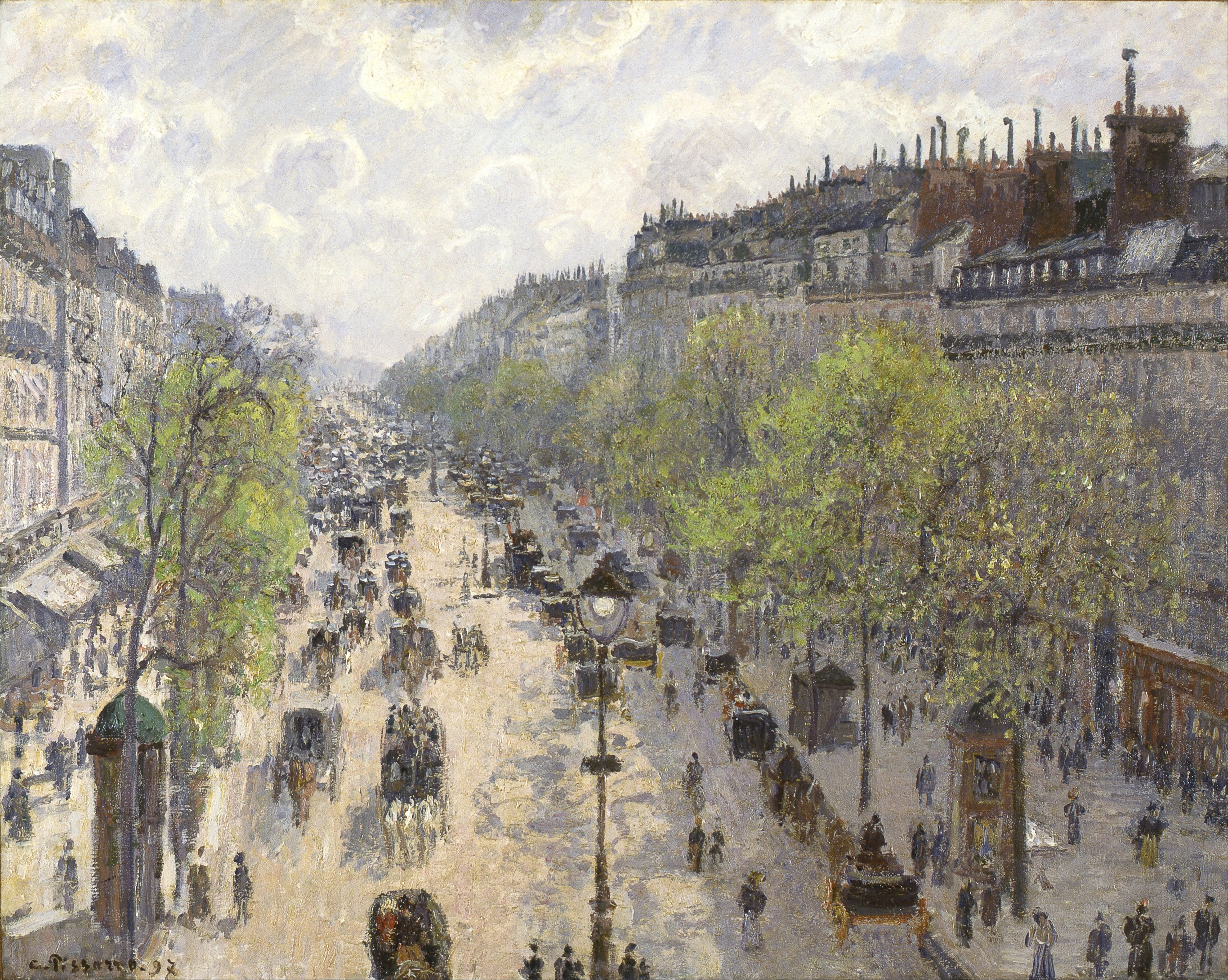A3 Art Print titled Boulevard Montmartre by Camille Pissarro for room decor