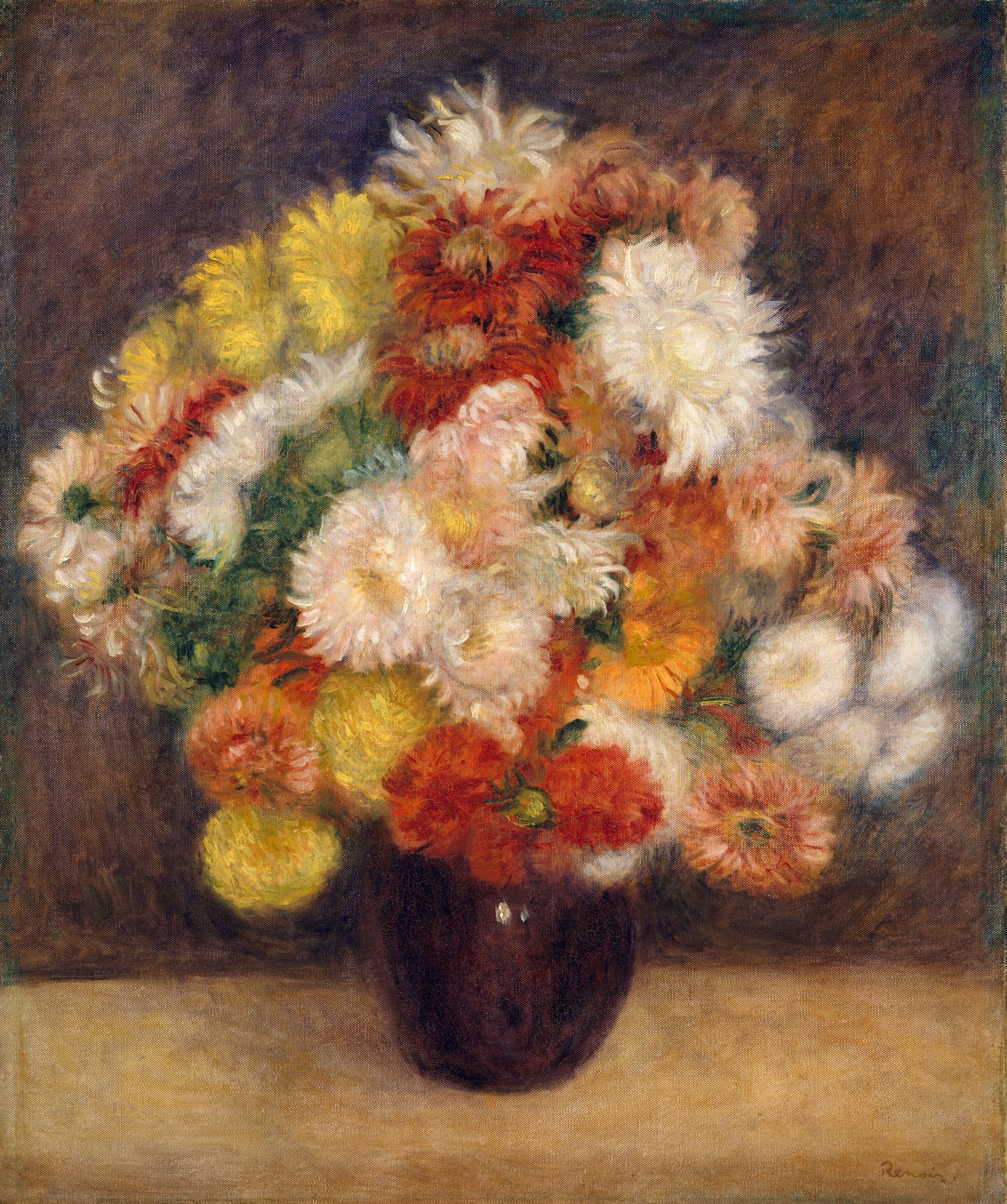 A3 Art Print titled Bouquet of Chrysanthemums by Auguste Renoir for room decor