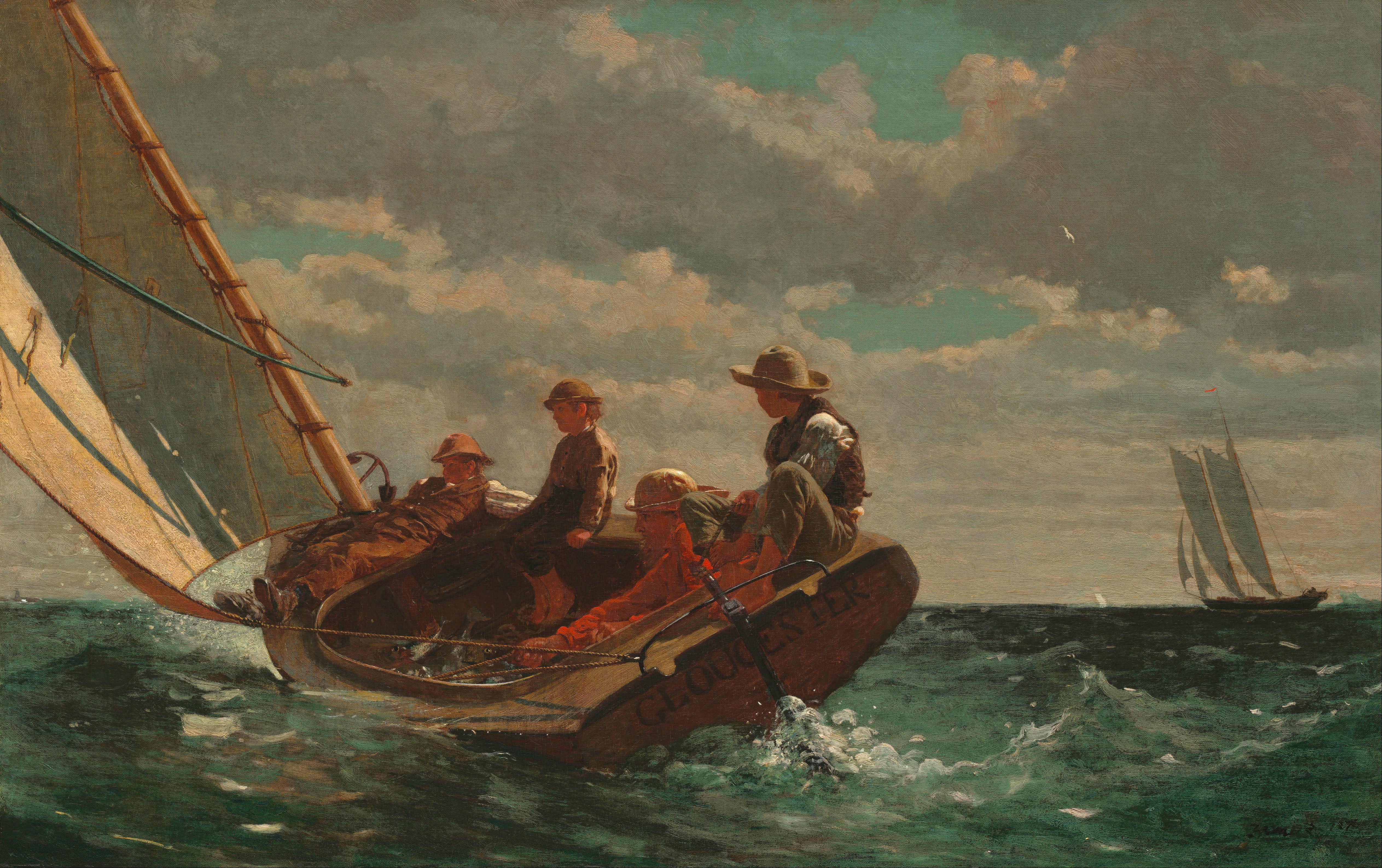 A3 Art Print titled Breezing Up by Winslow Homer for room decor