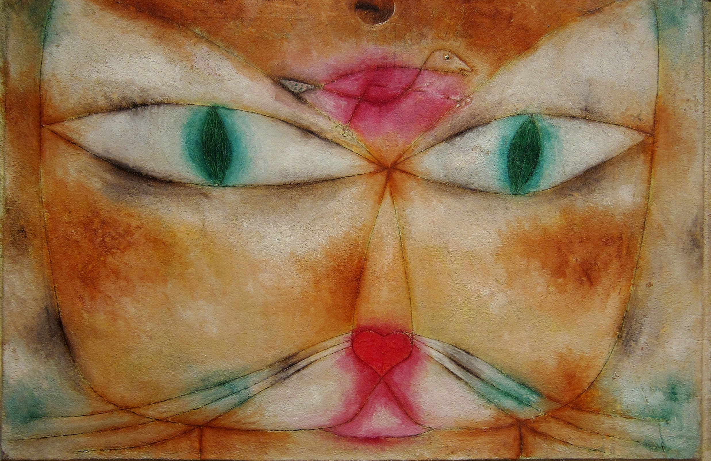 A3 Art Print titled Cat and Bird by Paul Klee for room decor