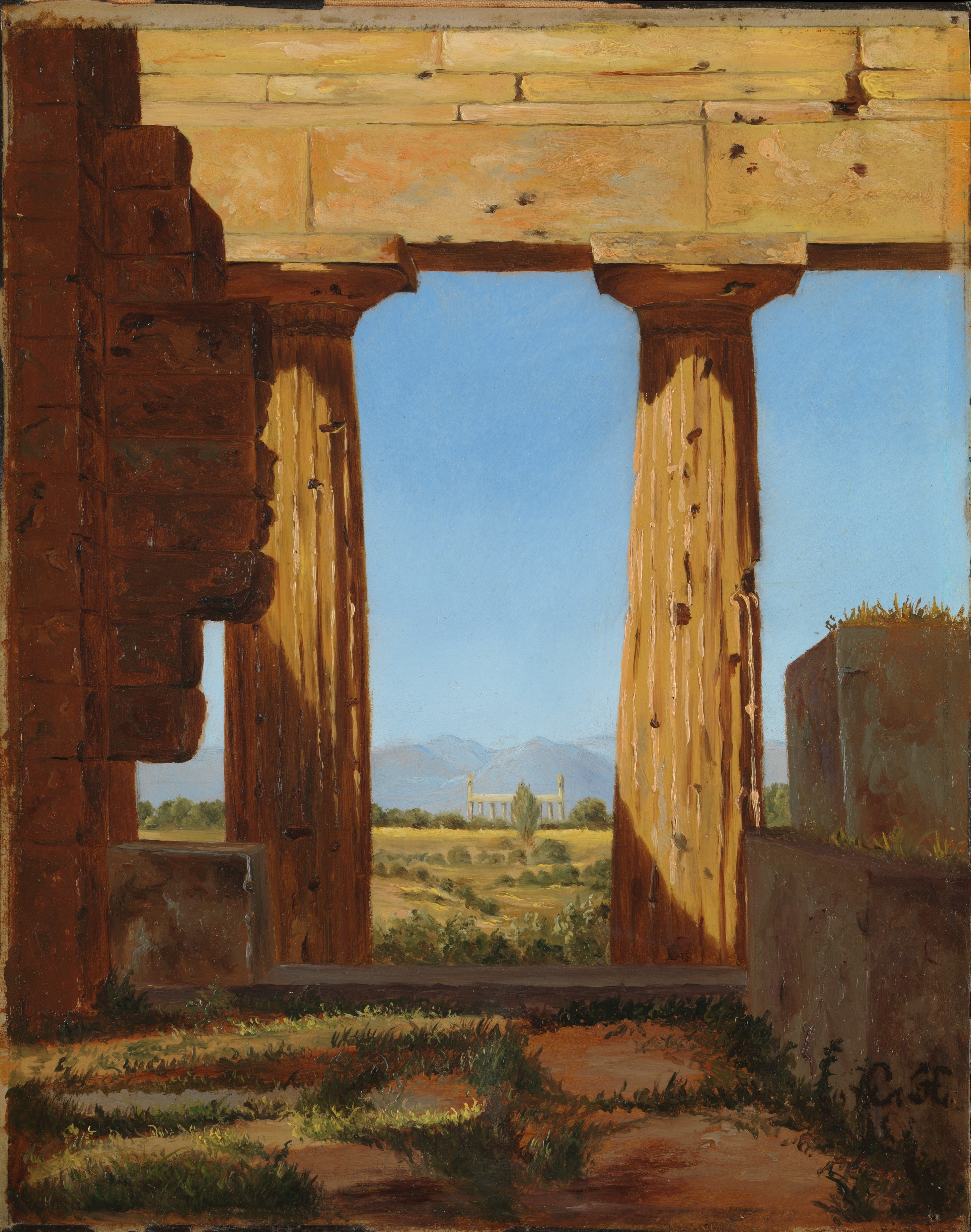 A3 Art Print titled Columns of the Temple of Neptune by Constantin Hansen for room decor