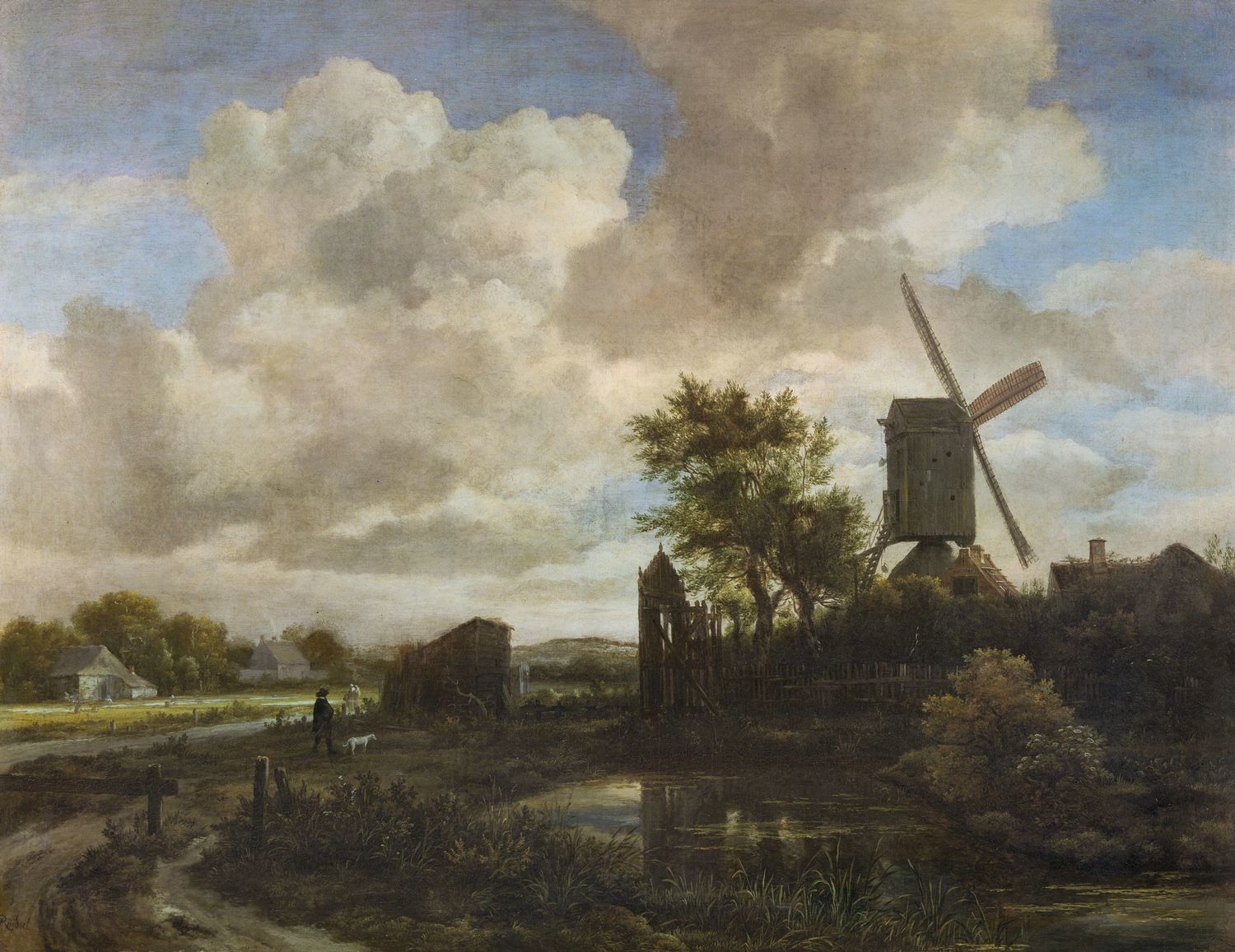 A3 Art Print titled Evening Landscape, a Windmill by Jacob van Ruisdael for room decor