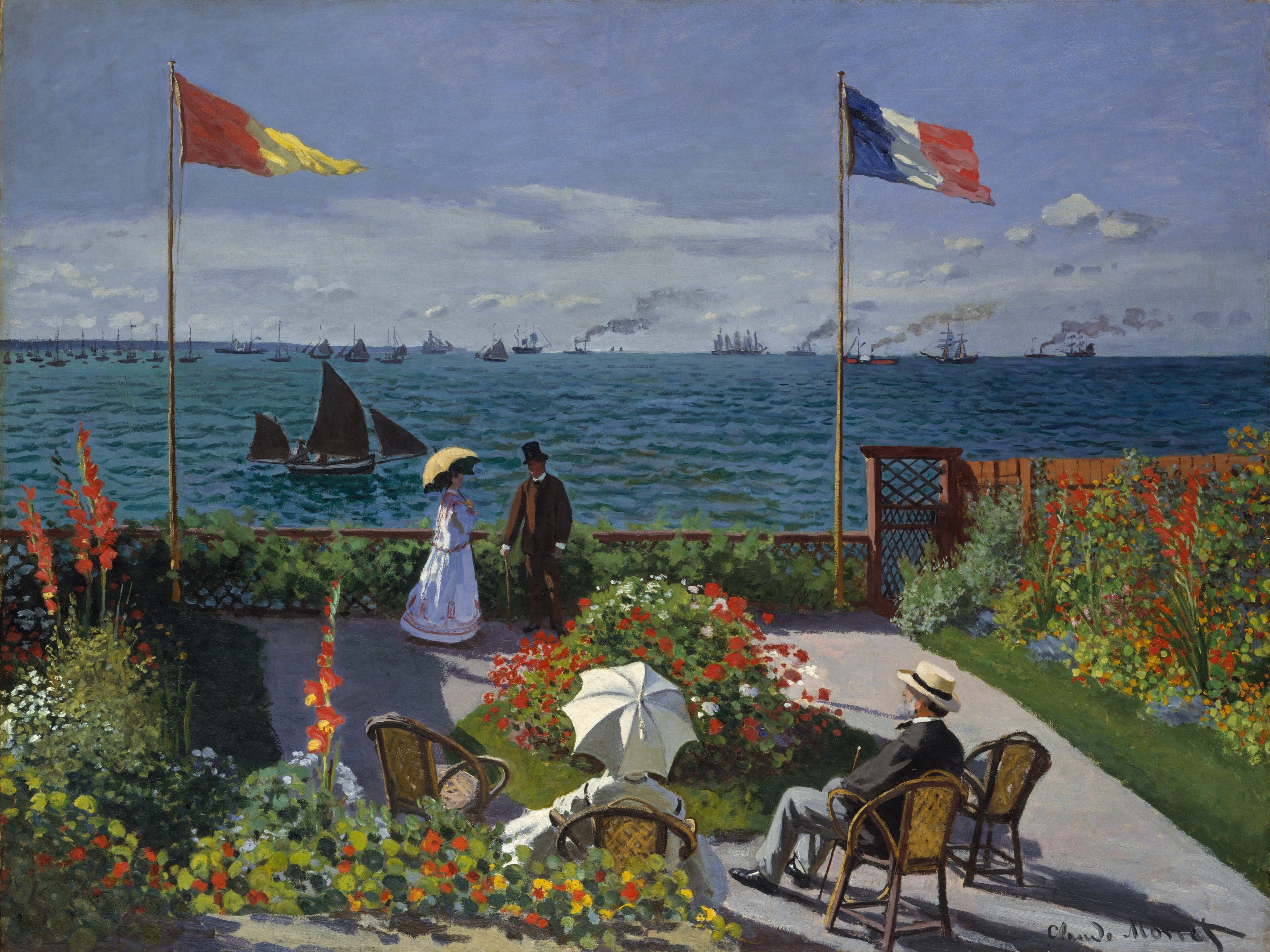 A3 Art Print titled Garden at Sainte-Adresse by Claude Monet for room decor