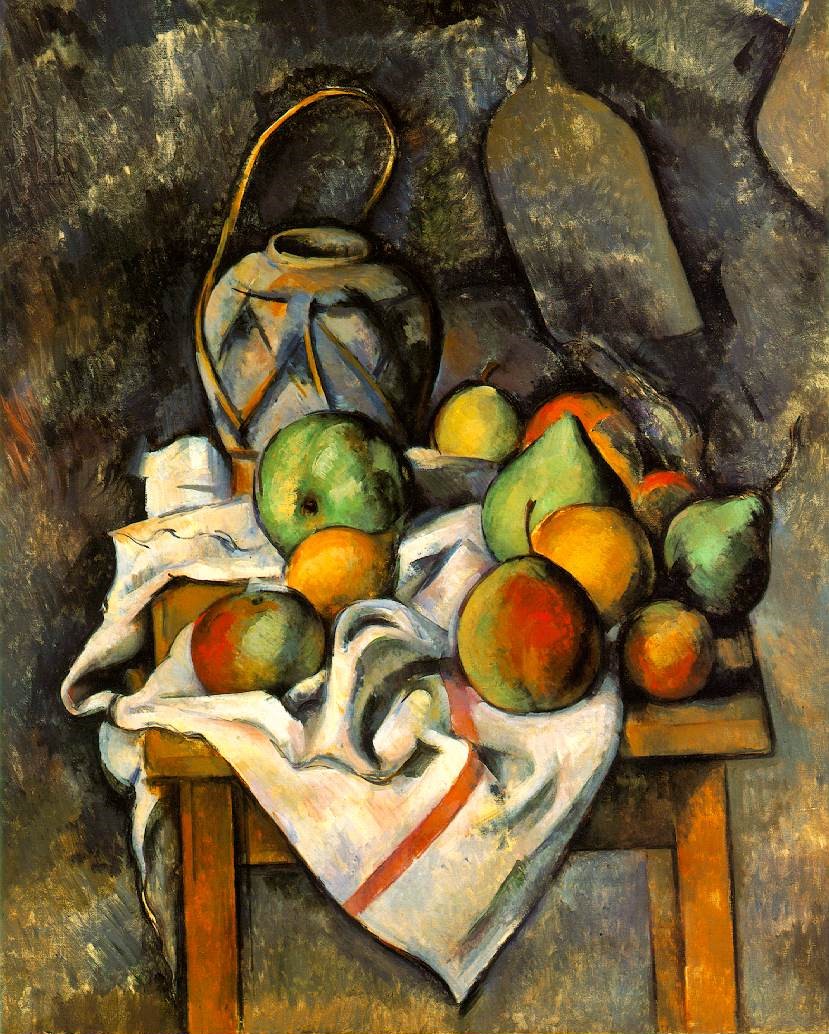 A3 Art Print titled Ginger Jar and Fruit by Paul Cezanne for room decor