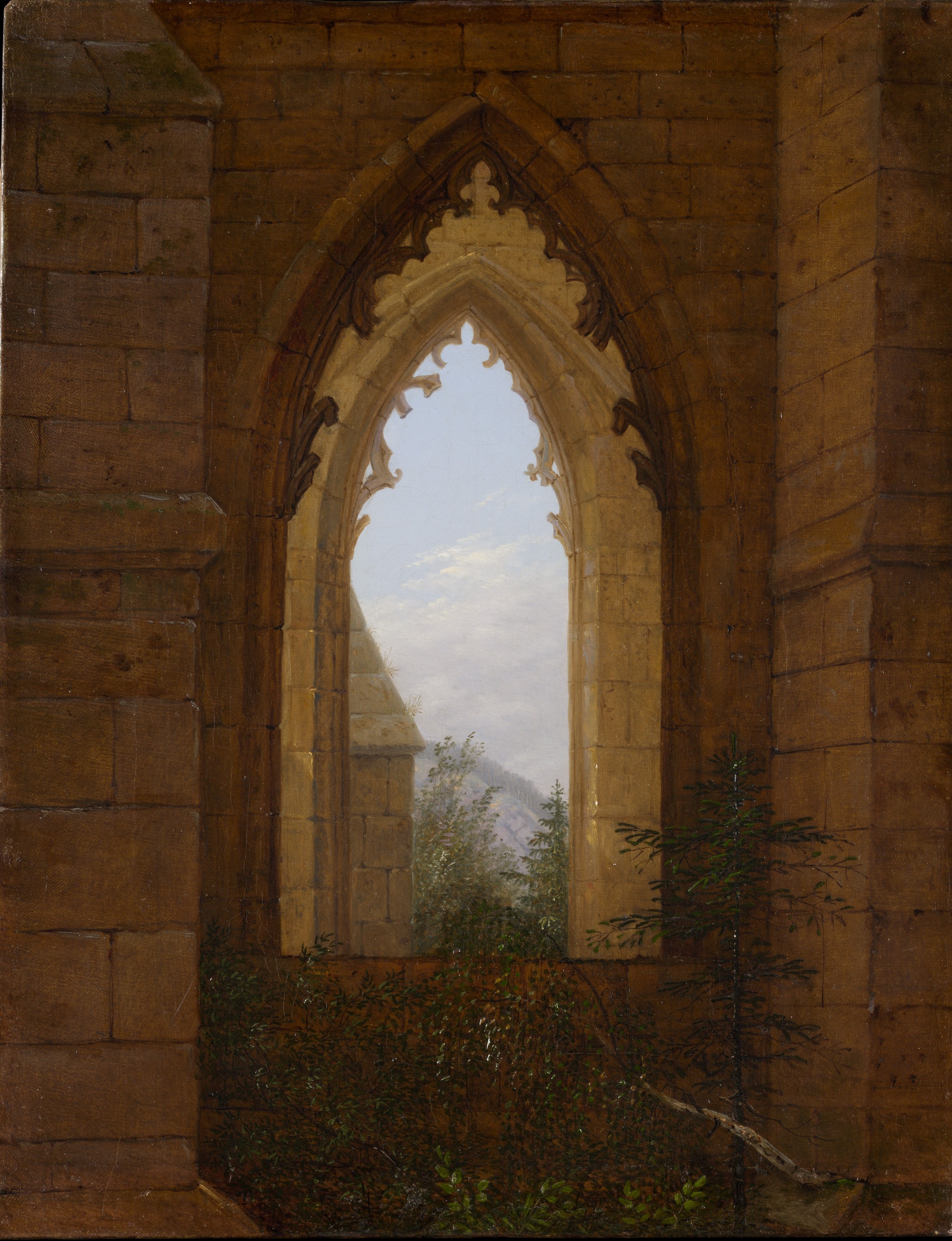 A3 Art Print titled Gothic Windows in the Ruins of the Monastery at Oybin by Carl Gustav Carus for room decor
