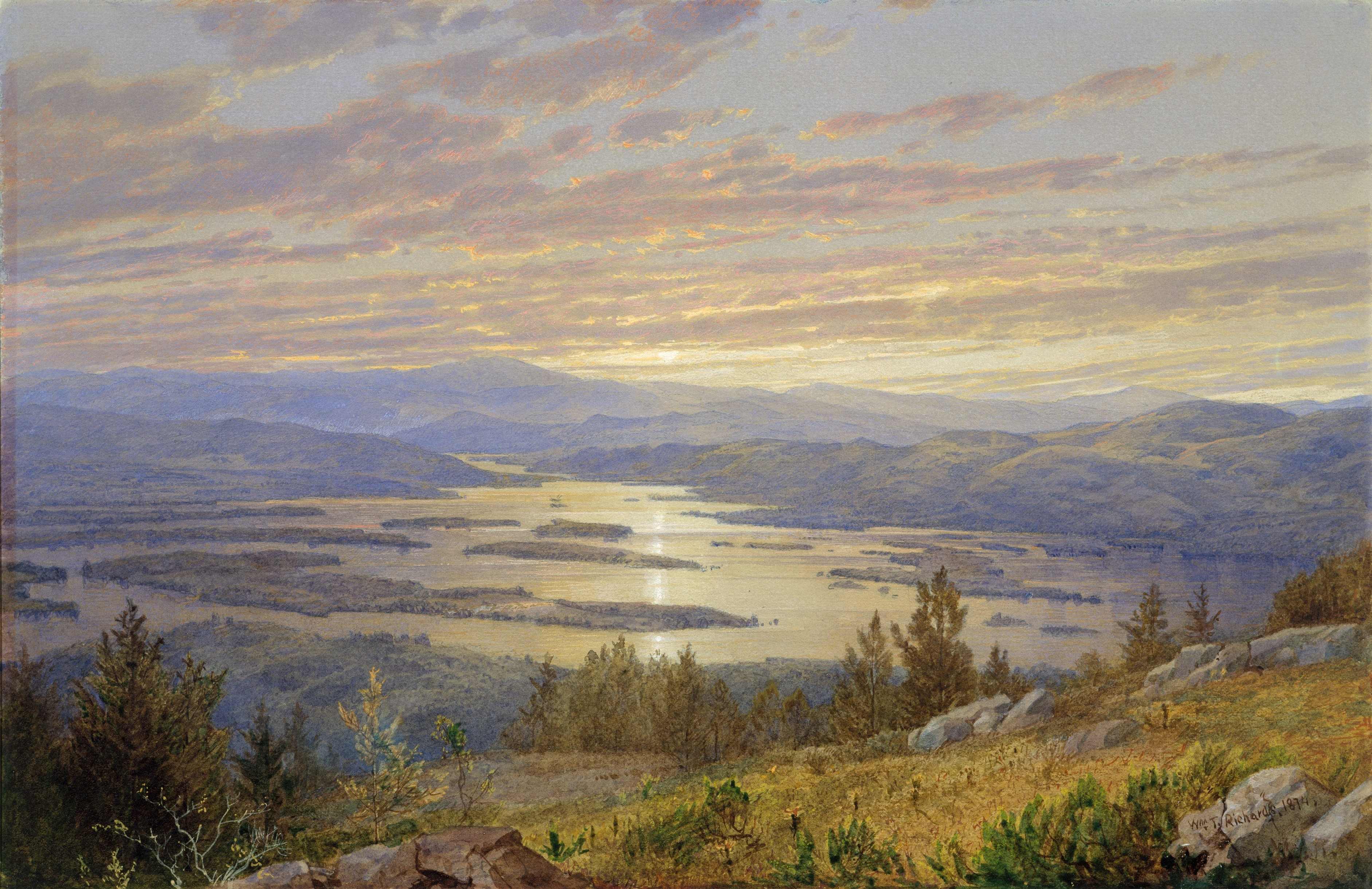 A3 Art Print titled Lake Squam from Red Hill by William Trost Richards for room decor