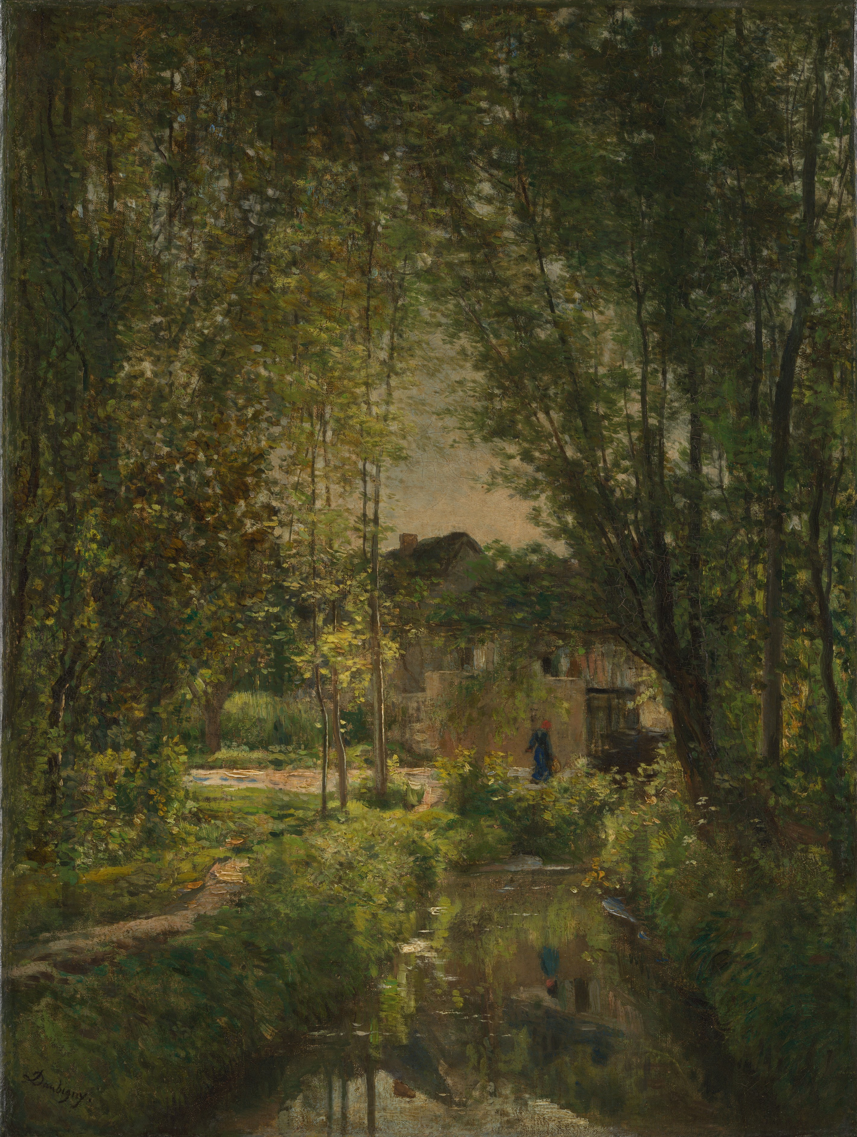A3 Art Print titled Landscape with a Sunlit Stream by Charles-Francois Daubigny for room decor
