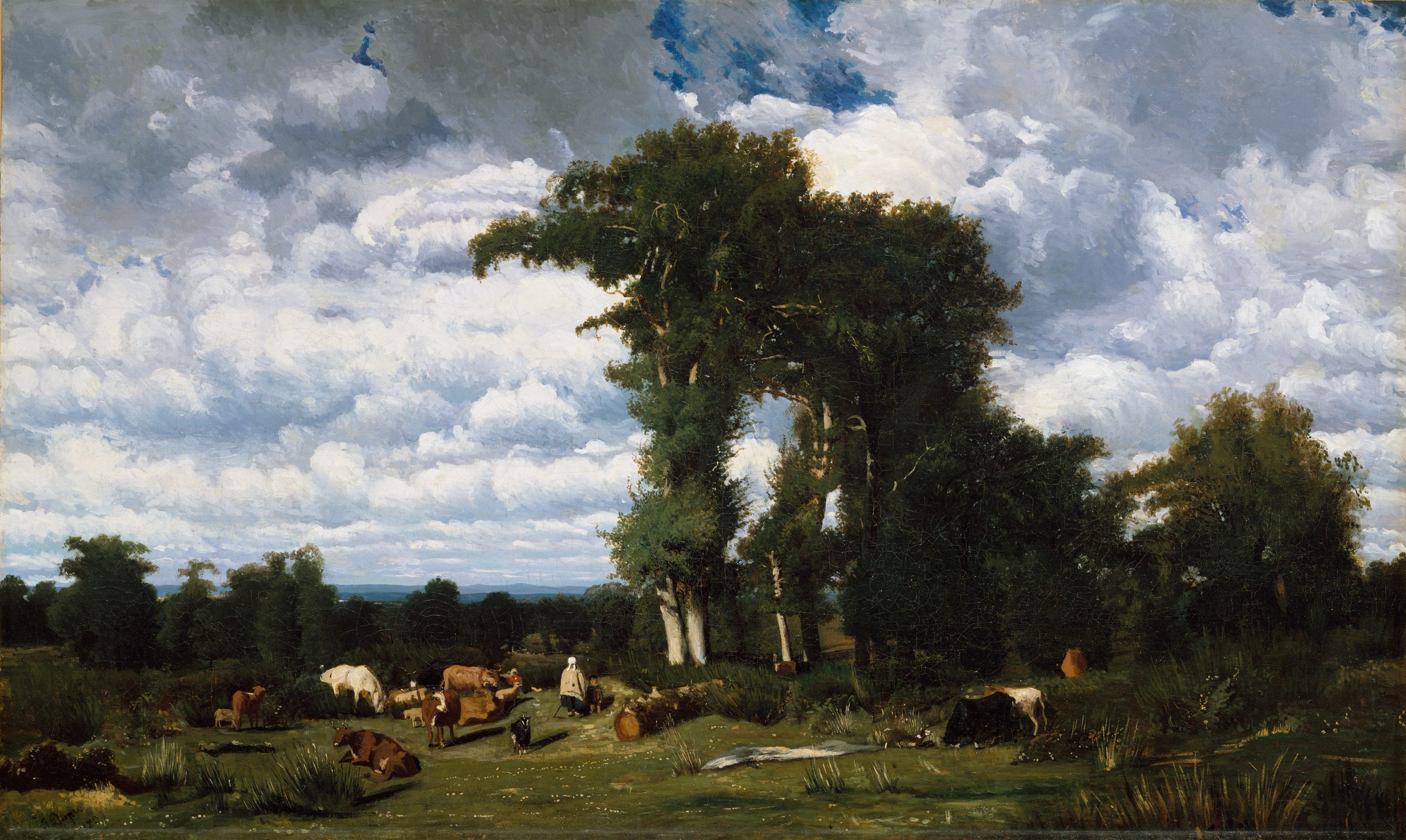 A3 Art Print titled Landscape with Cattle at Limousin by Jules Dupre for room decor