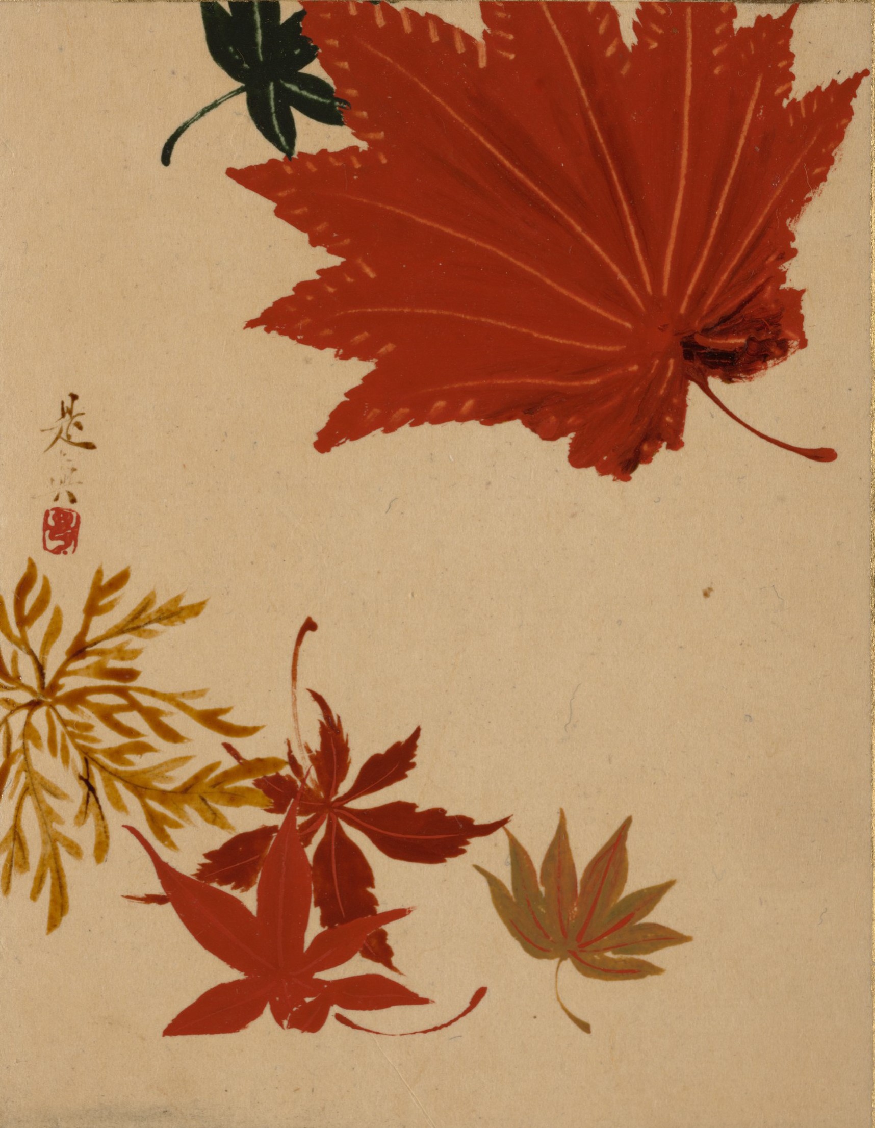 A3 Art Print titled Maple Leaves by Shibata Zeshin for room decor