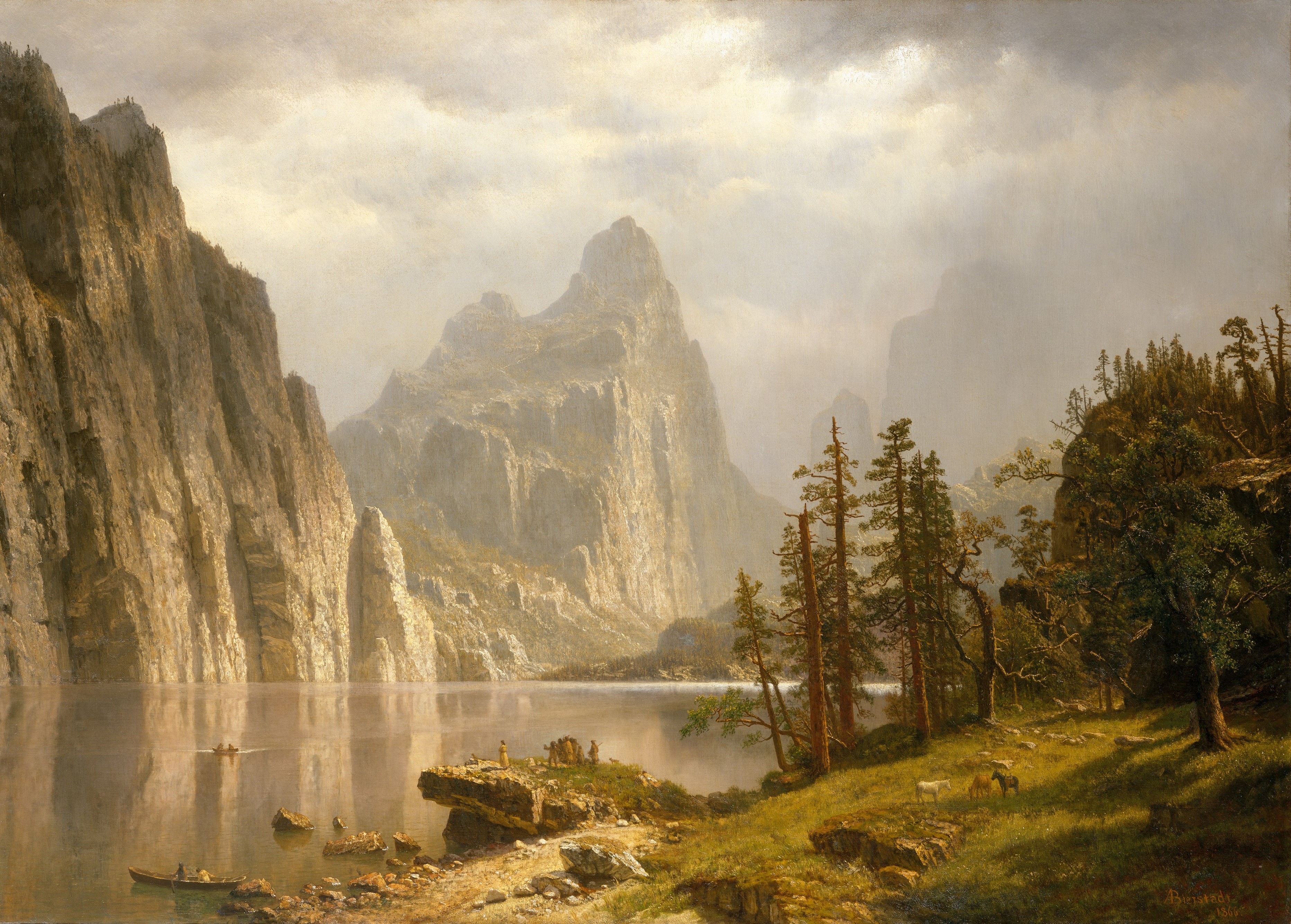 A3 Art Print titled Merced River, Yosemite Valley by Albert Bierstadt for room decor