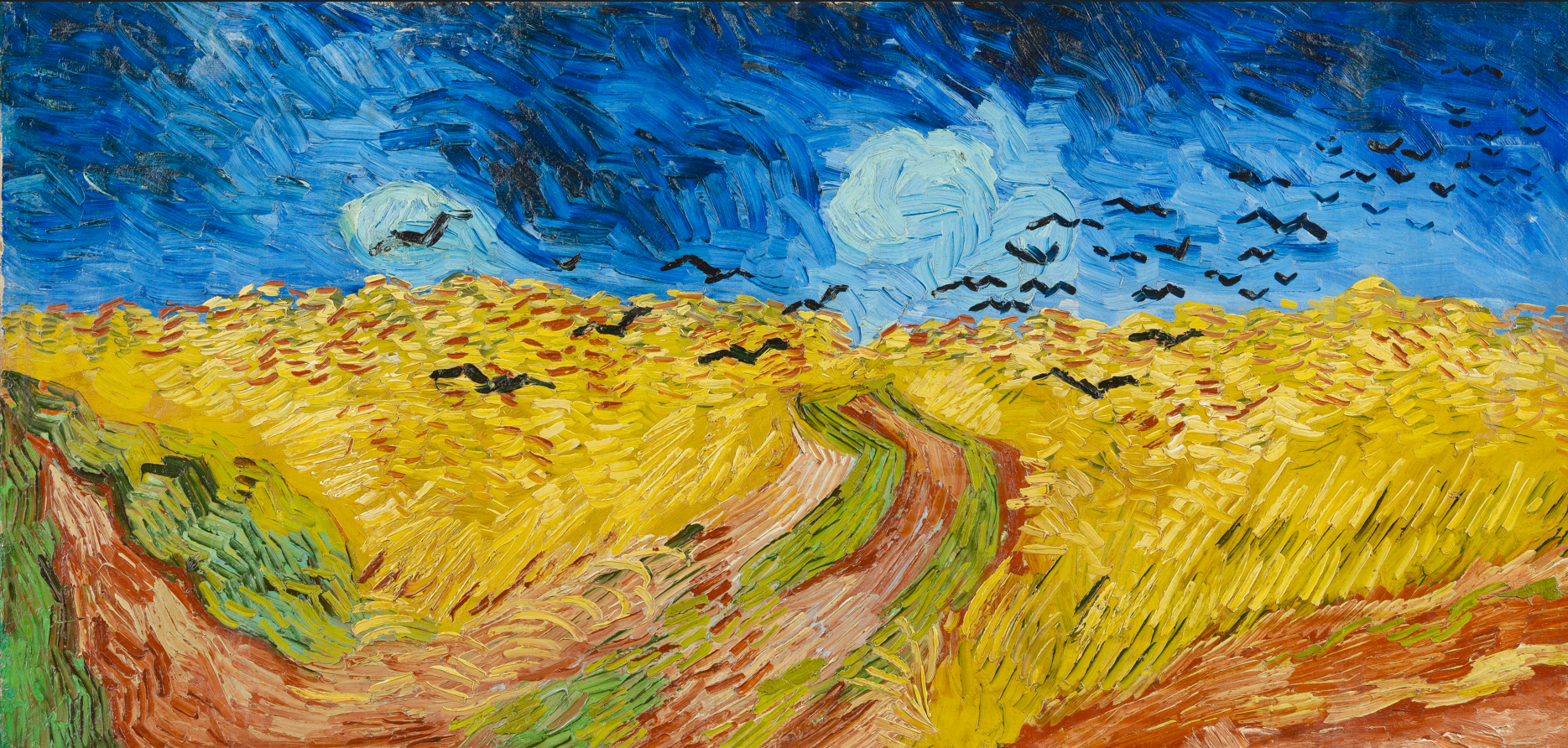 A3 Art Print titled A Wheatfield with Cypresses by Vincent Van Gogh for room decor