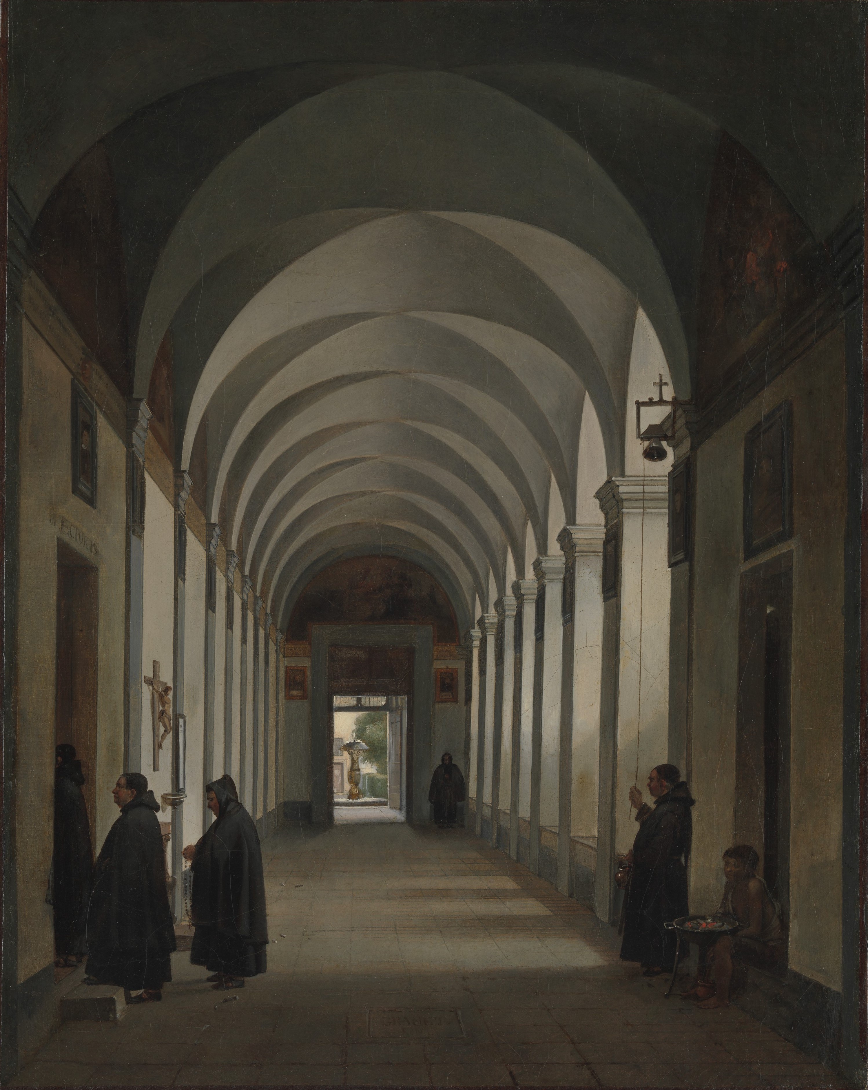 A3 Art Print titled Monks in the Cloister of the Church by Francois Marius Granet for room decor