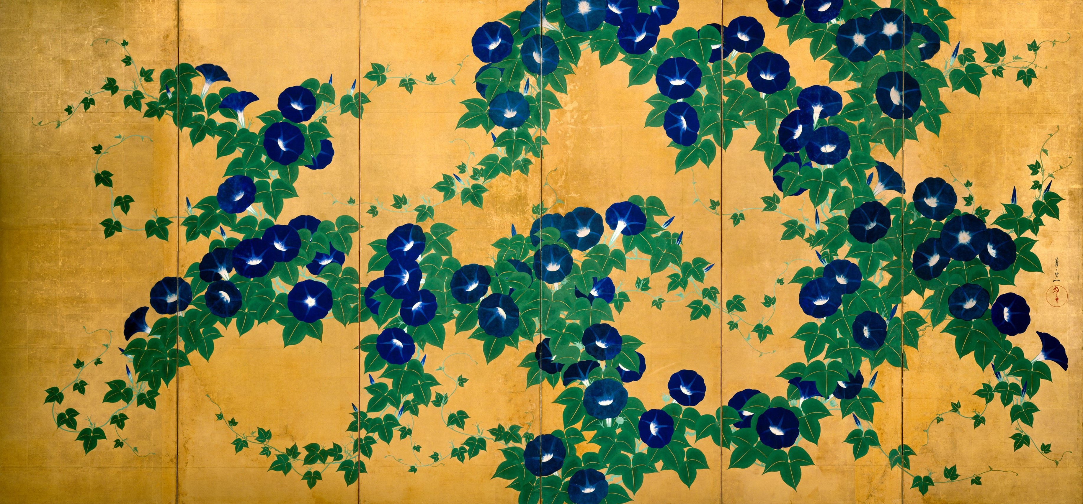 A3 Art Print titled Morning Glories by Suzuki Kiitsu for room decor