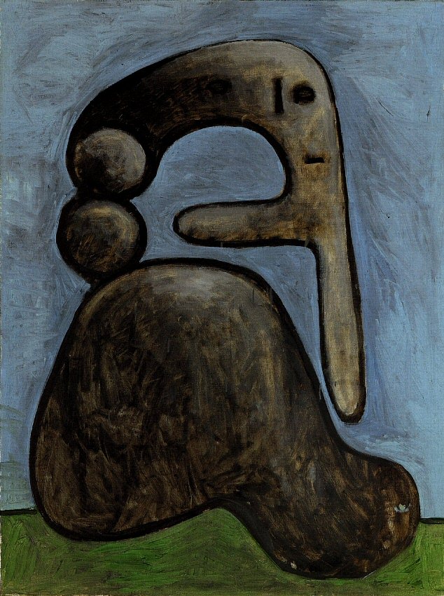 A3 Art Print titled Naked woman on blue background by Pablo Picasso for room decor