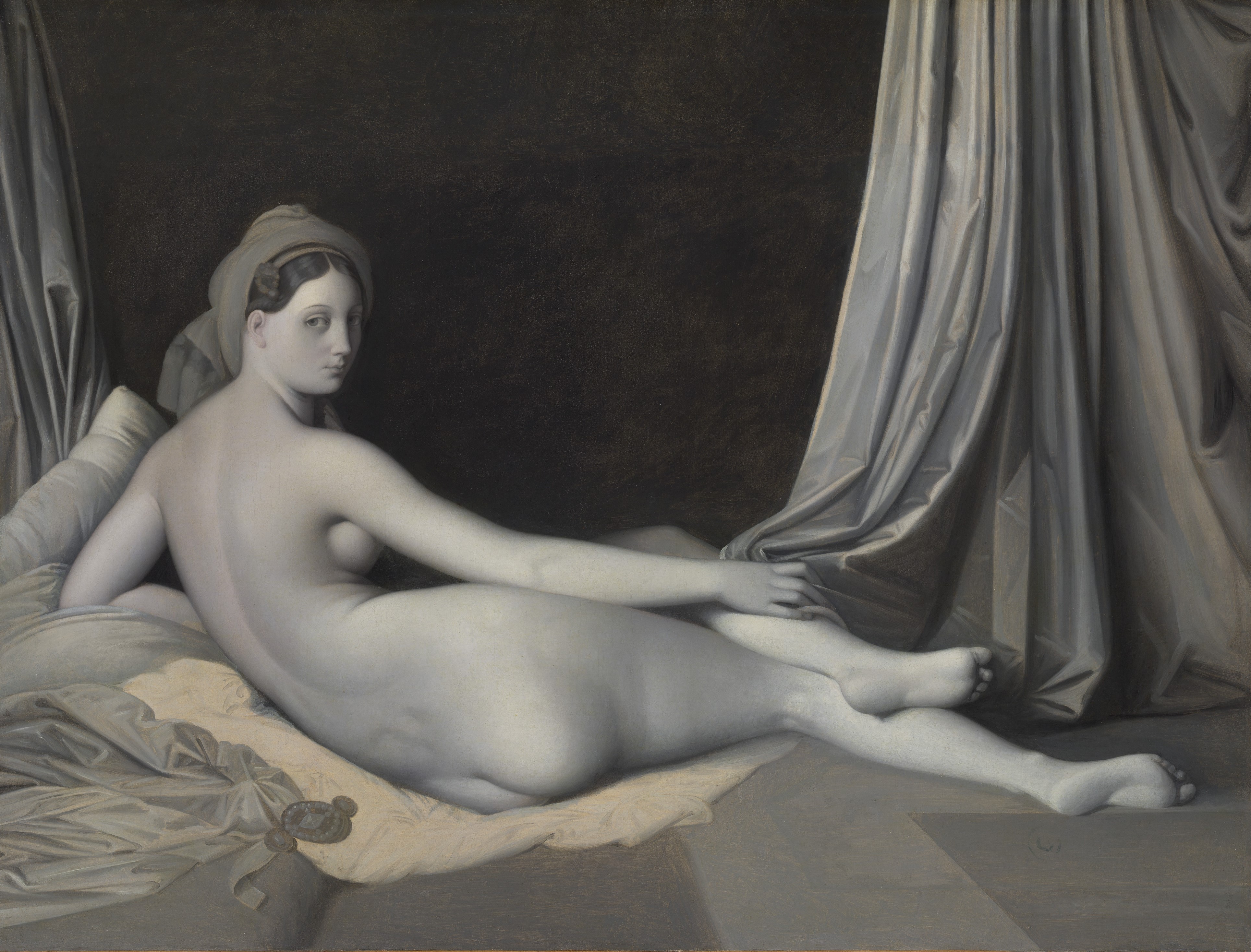 A3 Art Print titled Odalisque in Grisaille by Jean Auguste Dominique Ingres for room decor