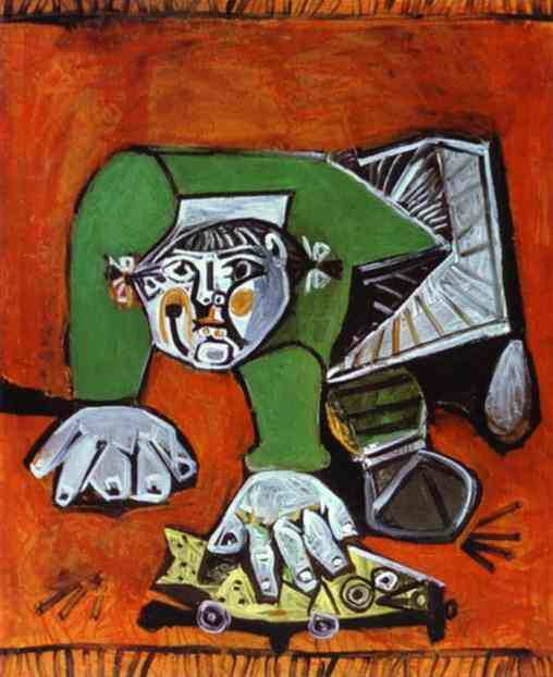 A3 Art Print titled Paloma with a rubber fish by Pablo Picasso for room decor