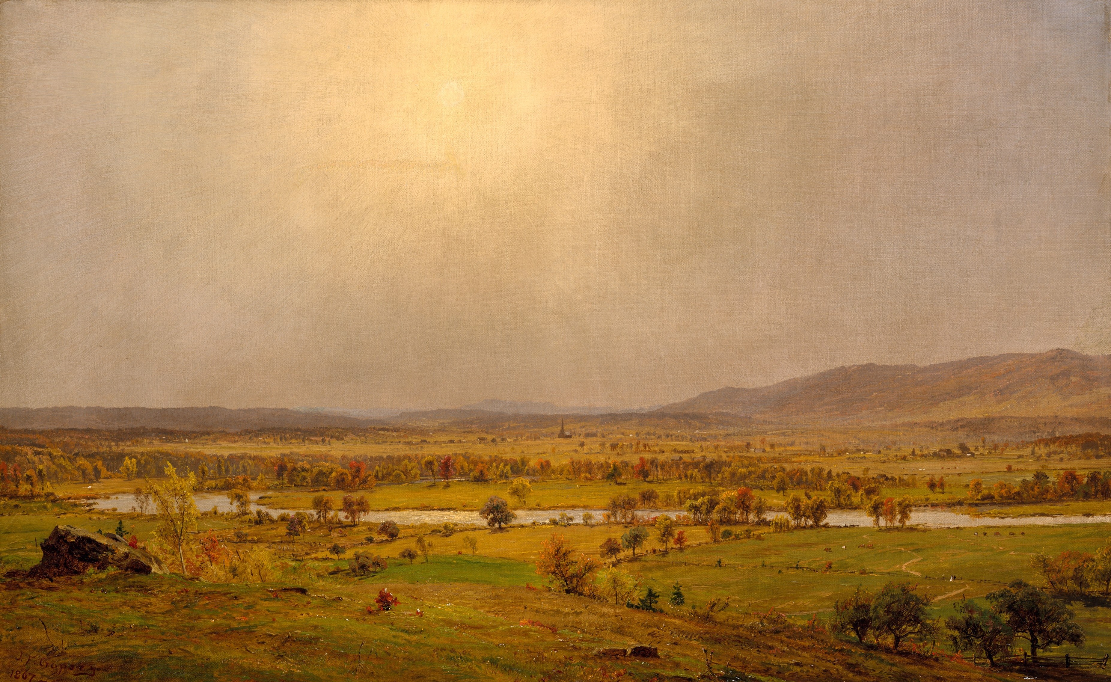 A3 Art Print titled Pompton Plains, New Jersey by Jasper Francis Cropsey for room decor