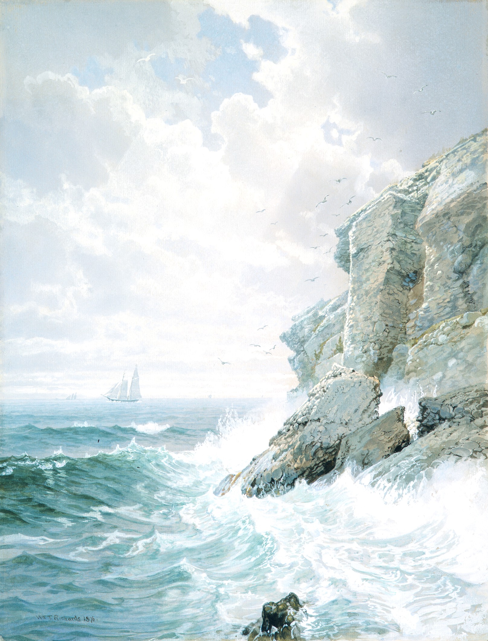 A3 Art Print titled Purgatory Cliff by William Trost Richards for room decor