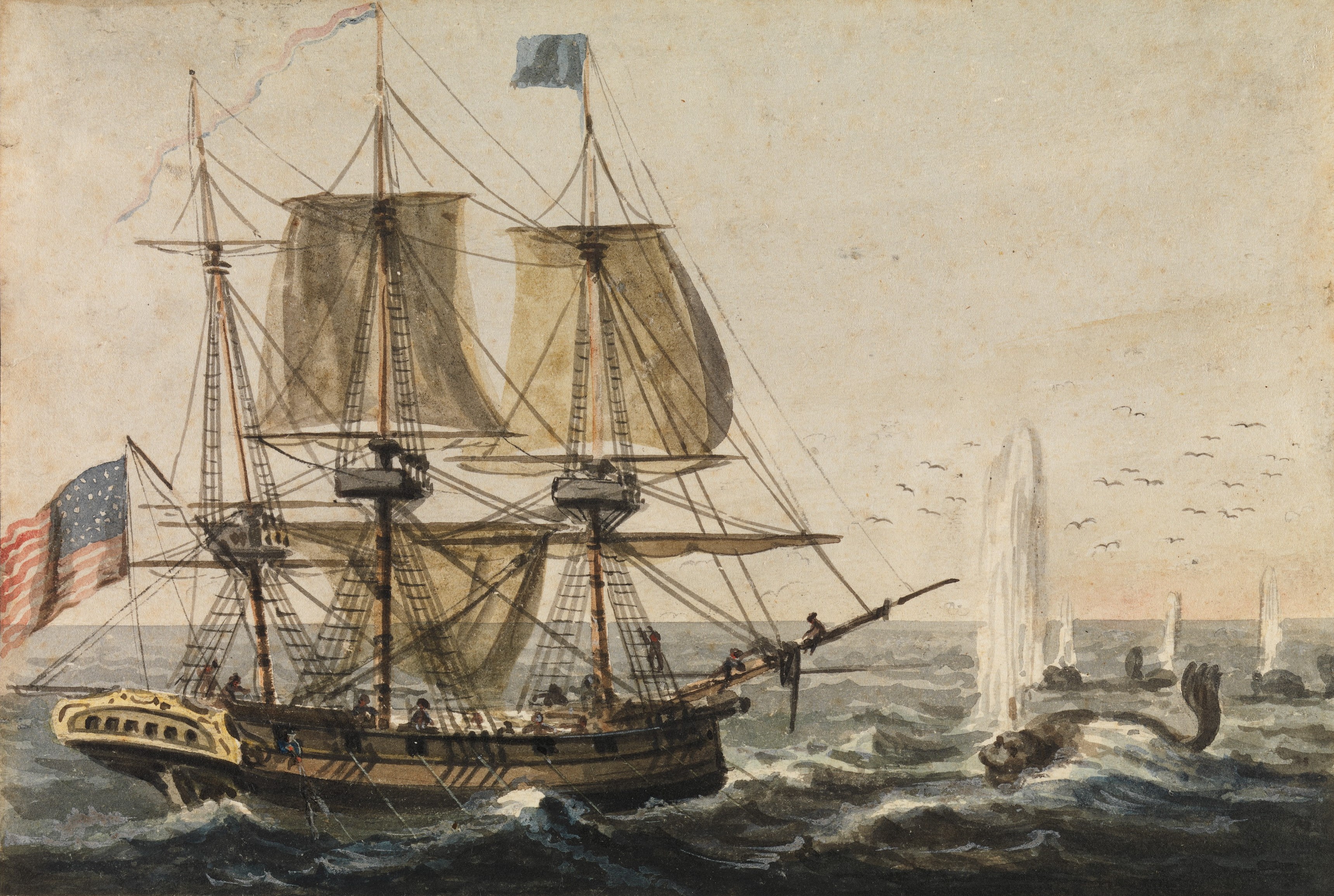 A3 Art Print titled Replenishing the Ship's Larder by Pavel Petrovich Svinin for room decor