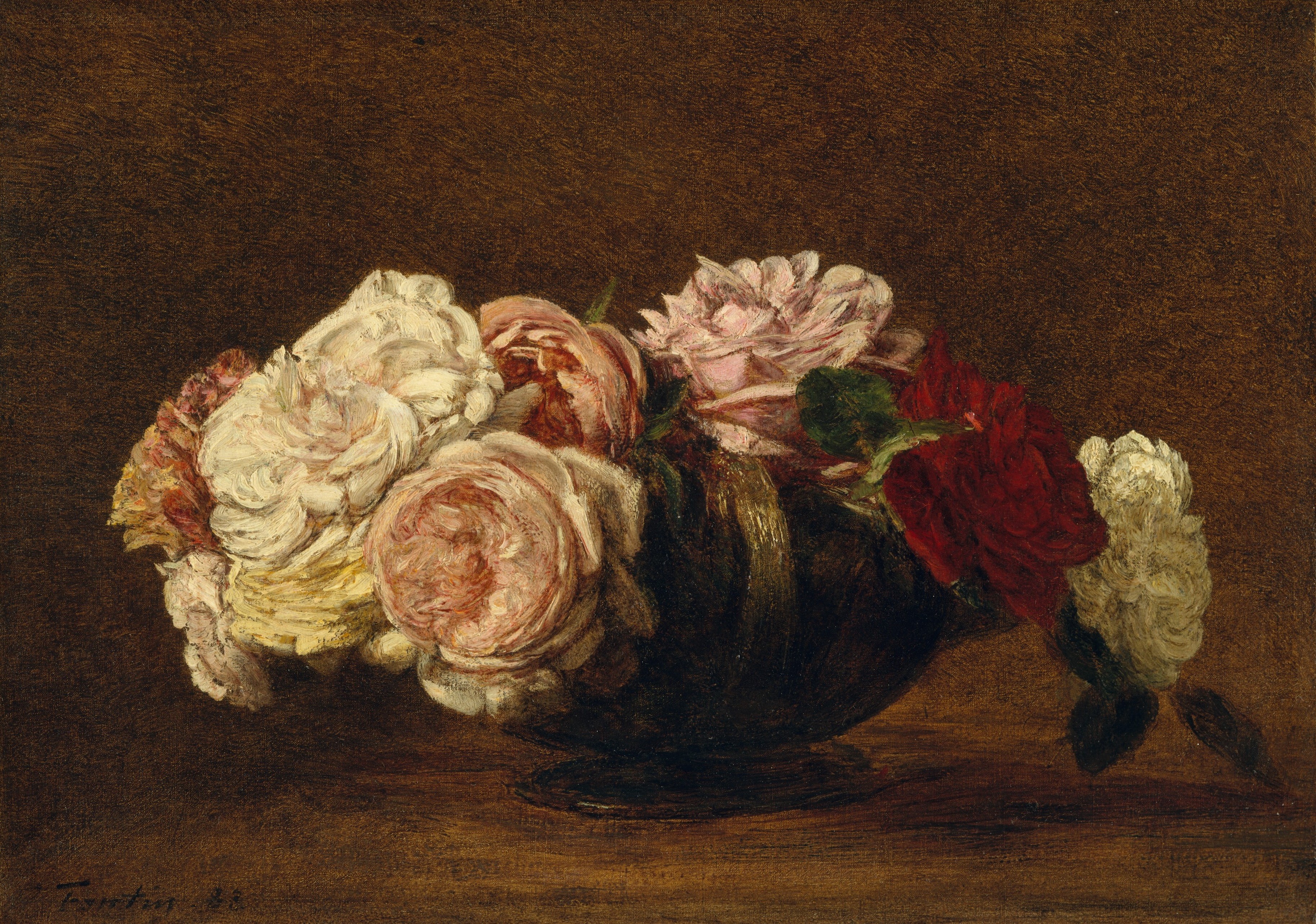 A3 Art Print titled Roses in a Bowl by Henri Fantin-Latour for room decor