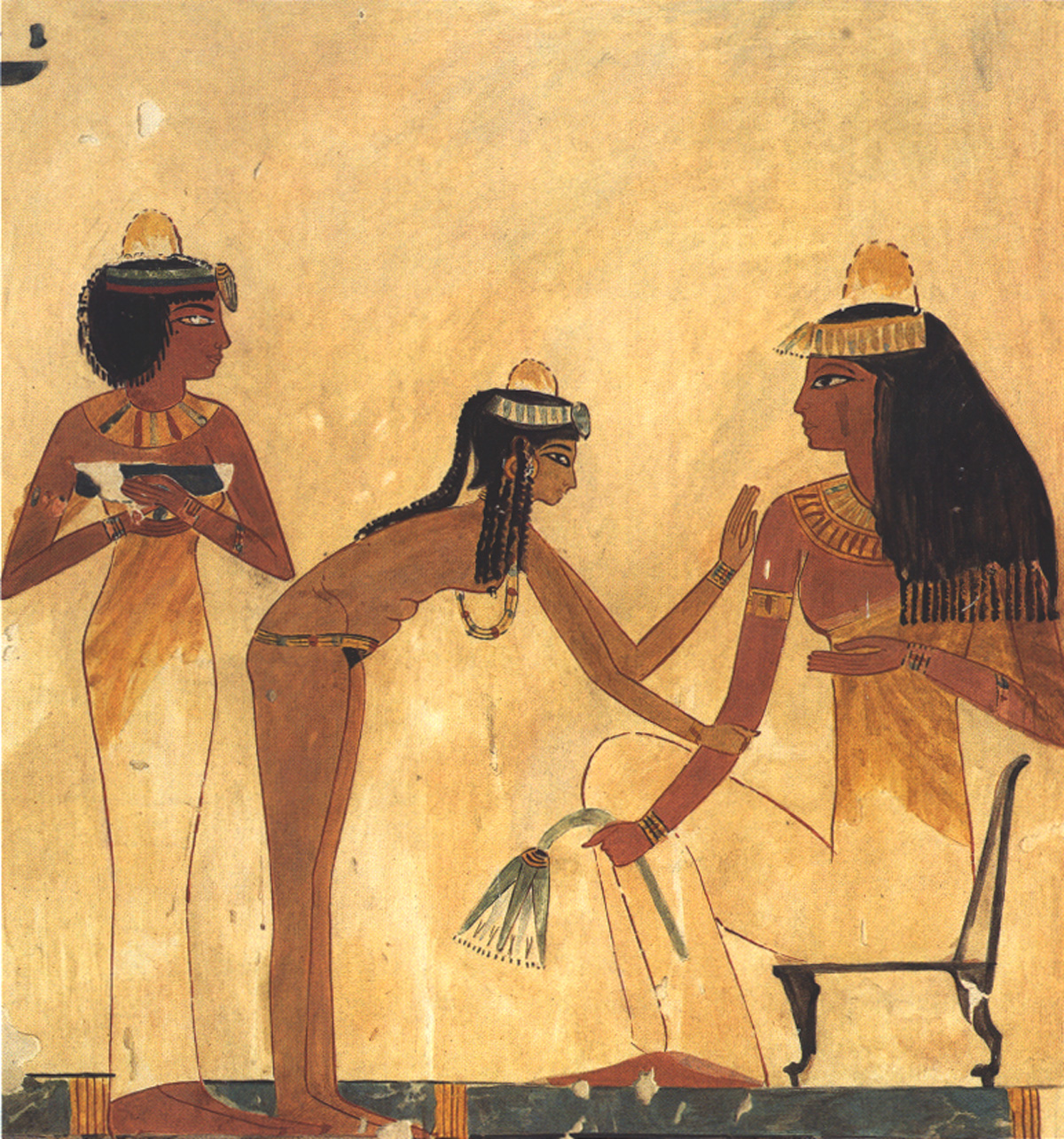 A3 Art Print titled Seated woman with Two Female Servants by Egypt for room decor