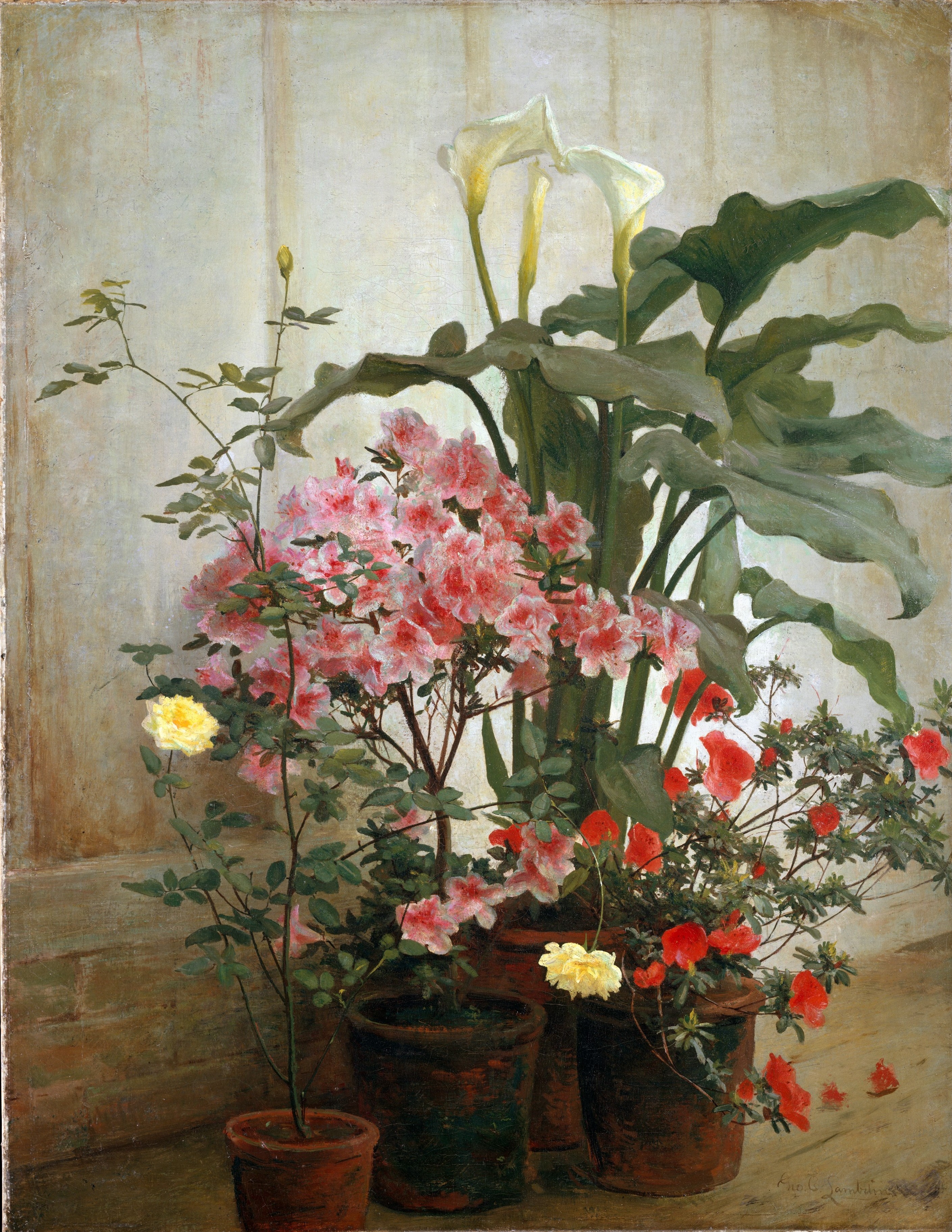 A3 Art Print titled Side of a Greenhouse by George Cochran Lambdin for room decor
