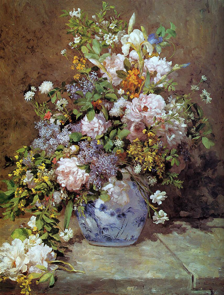 A3 Art Print titled Spring Bouquet by Pierre-Auguste Renoir for room decor